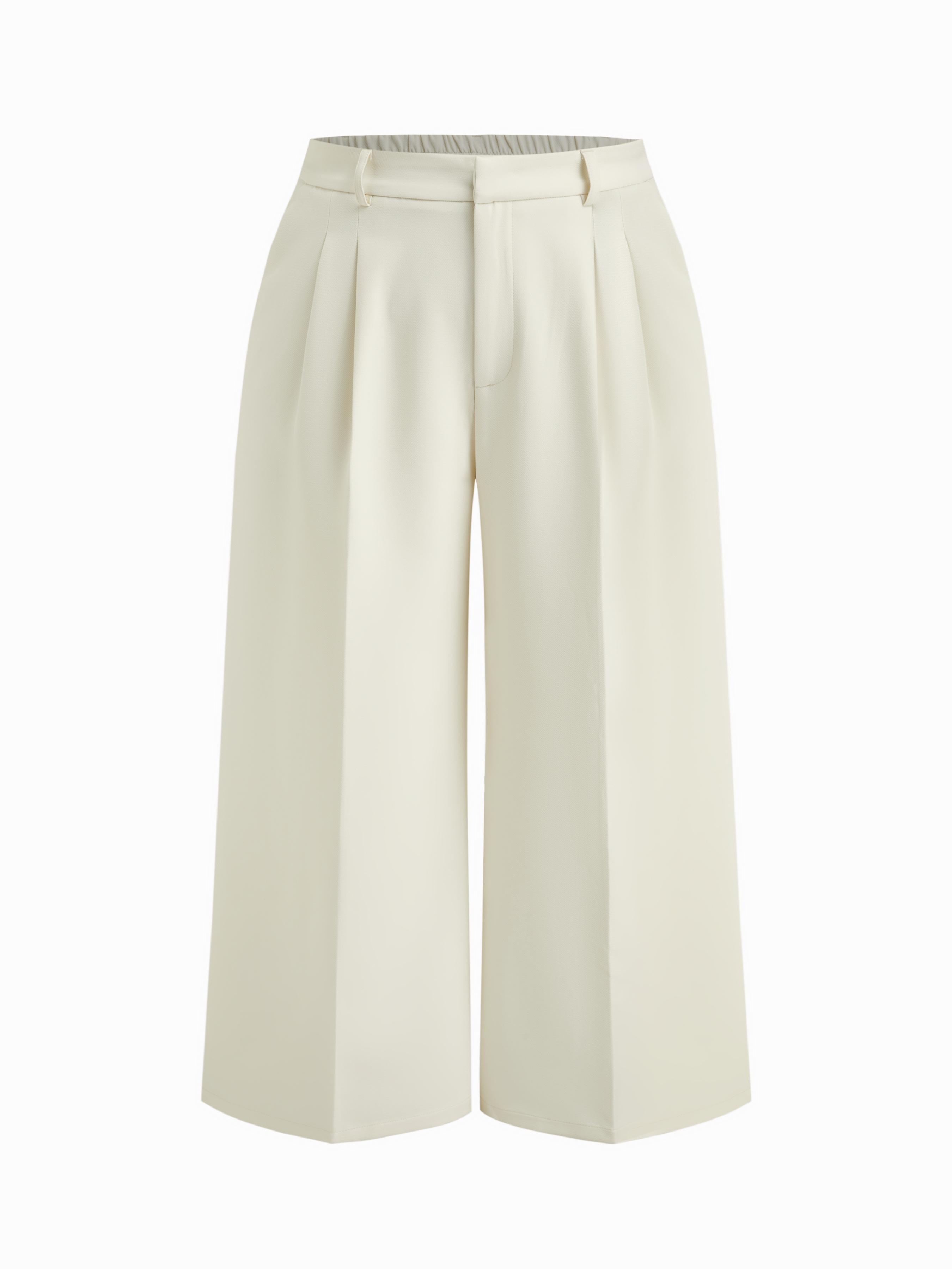 Mid Rise Pleated Wide Leg Trousers Curve & Plus by CIDER