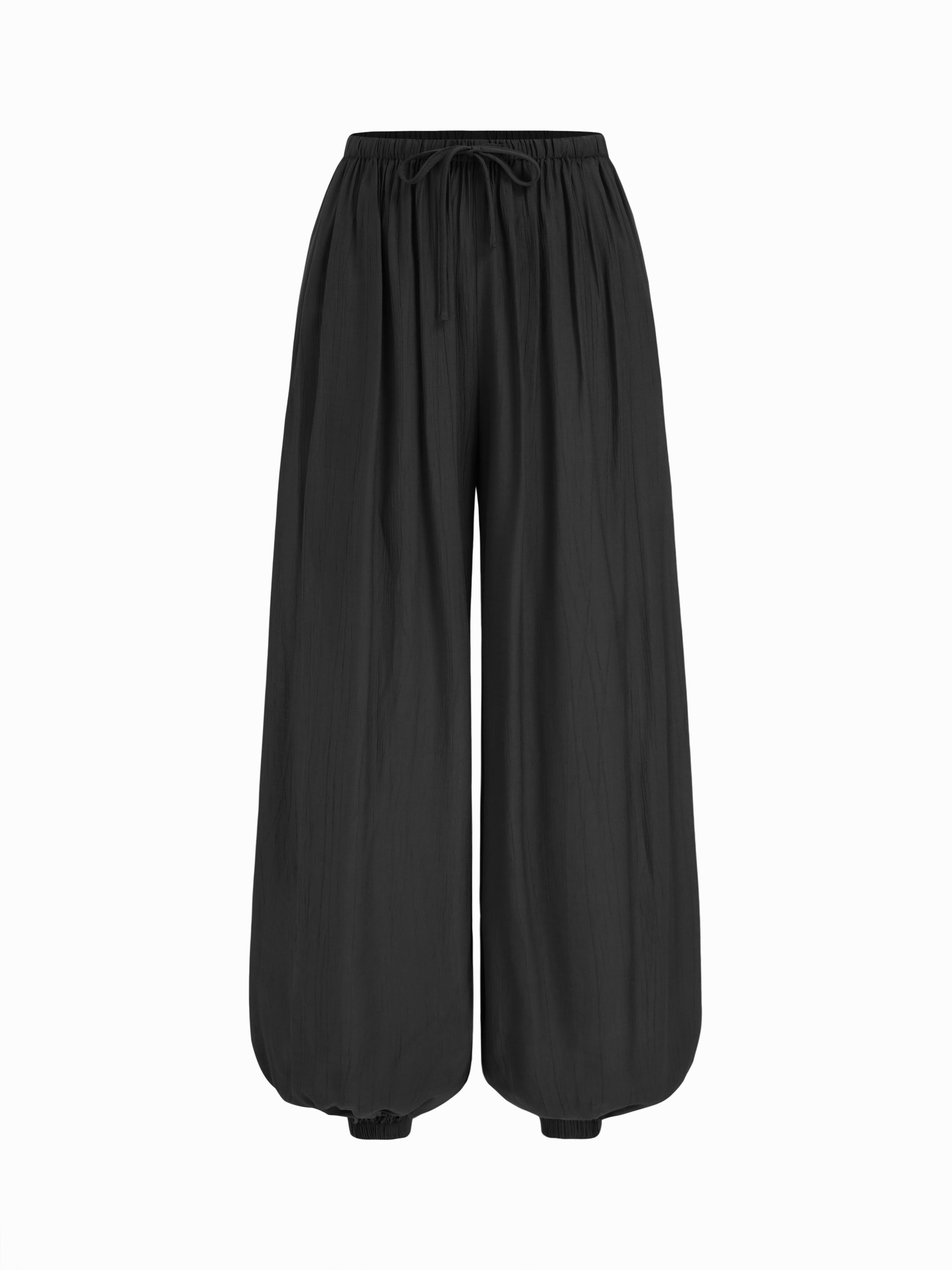Mid Rise Ruched Drawstring Bloomer Trousers by CIDER
