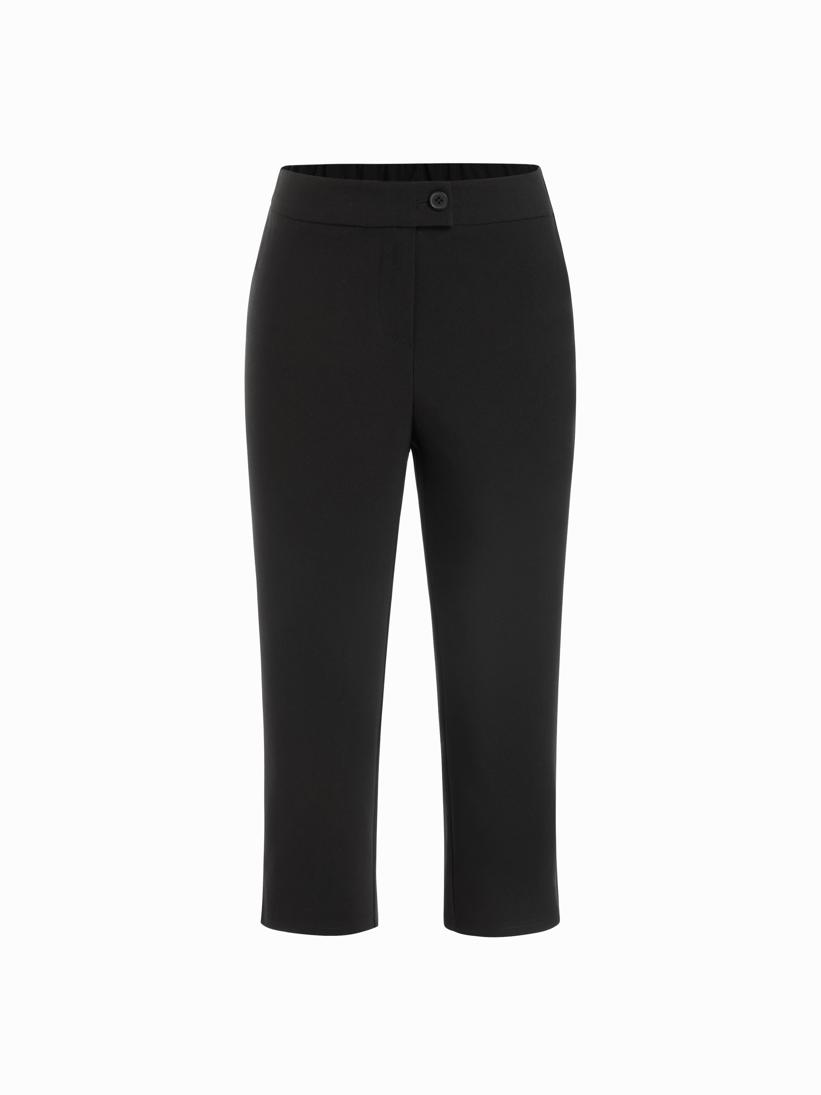Mid Rise Solid Legging Capri Pants by CIDER