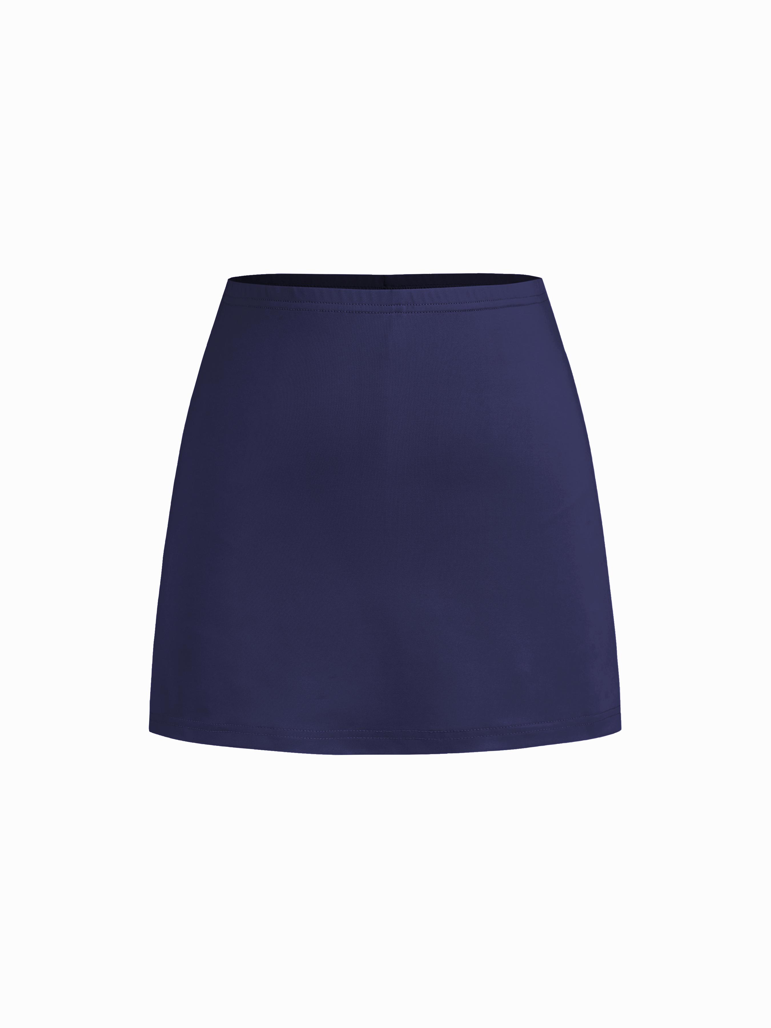 Mid Rise Split Solid Mini Skirt by CIDER