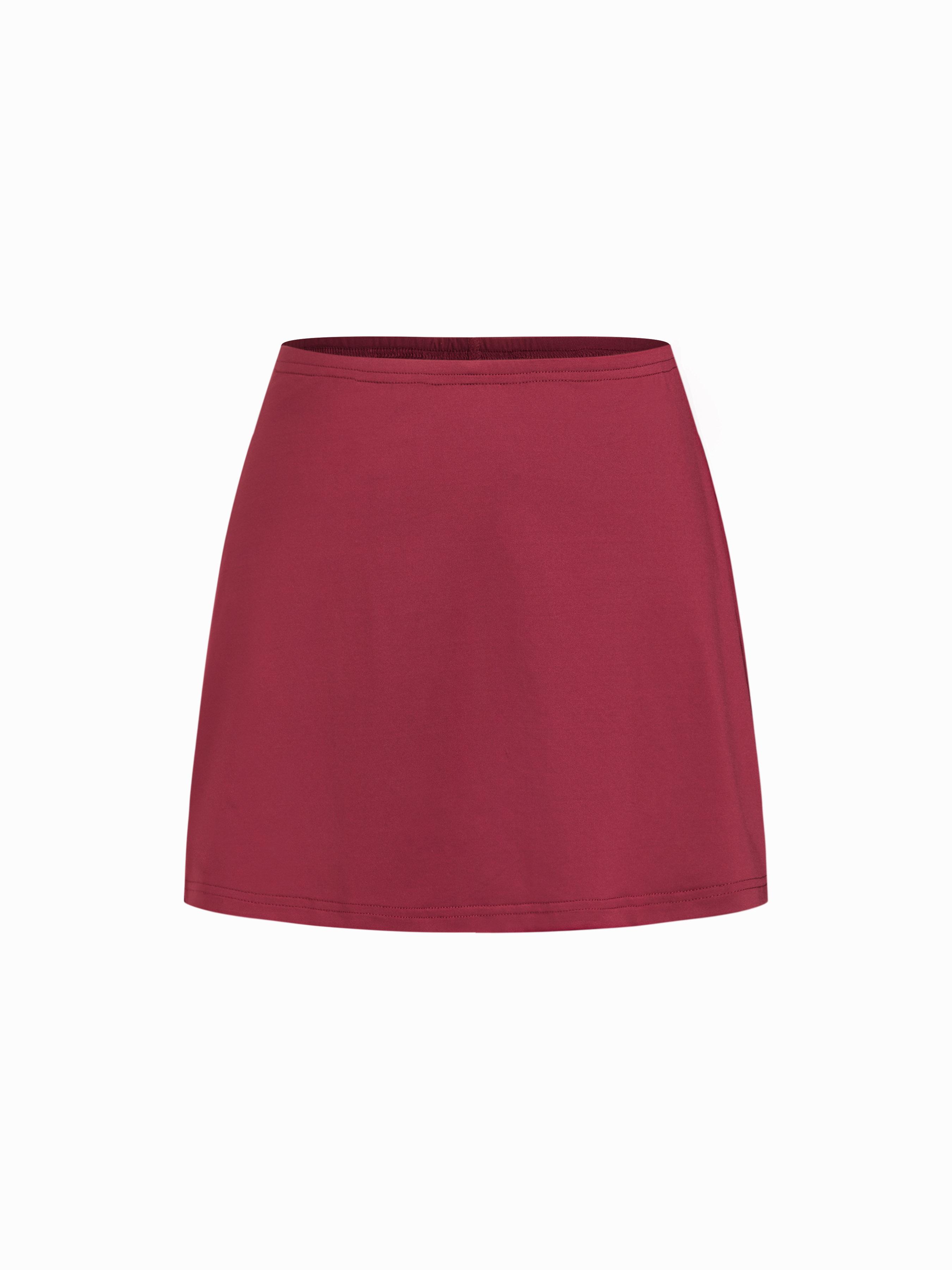 Mid Rise Split Solid Mini Skirt by CIDER