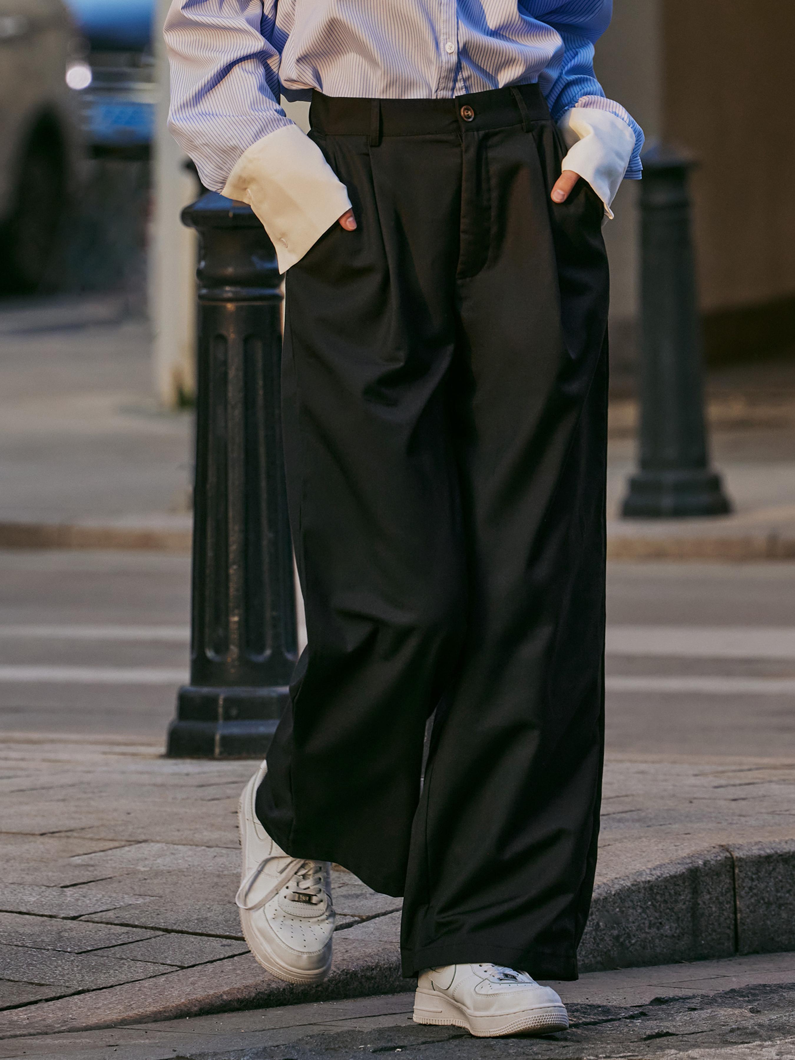 Mid Rise Straight Leg Trousers by CIDER