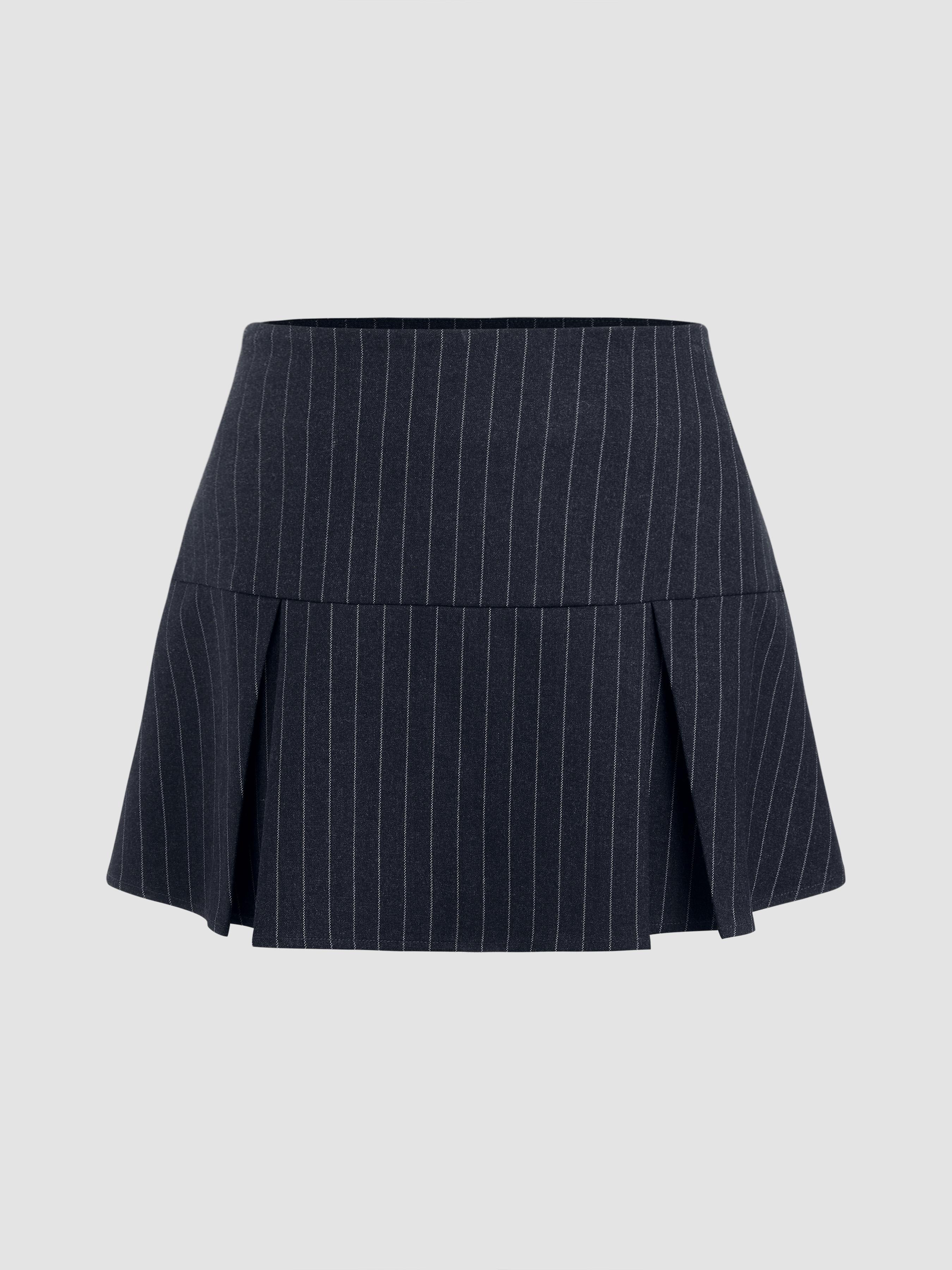 Mid Rise Striped Zipper Mini Skirt by CIDER
