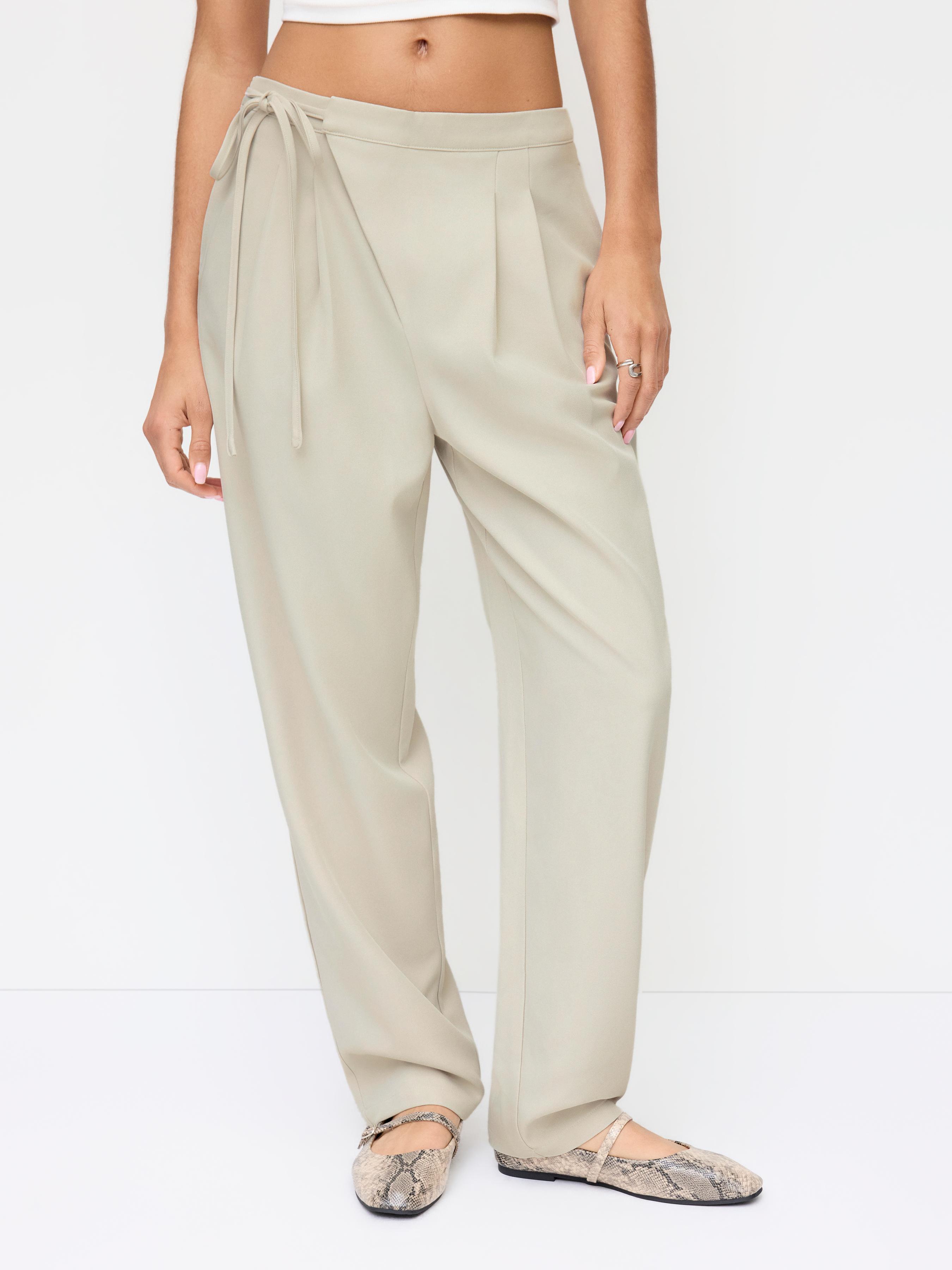 Mid Rise Tapered Trousers With Drawstring Waist by CIDER