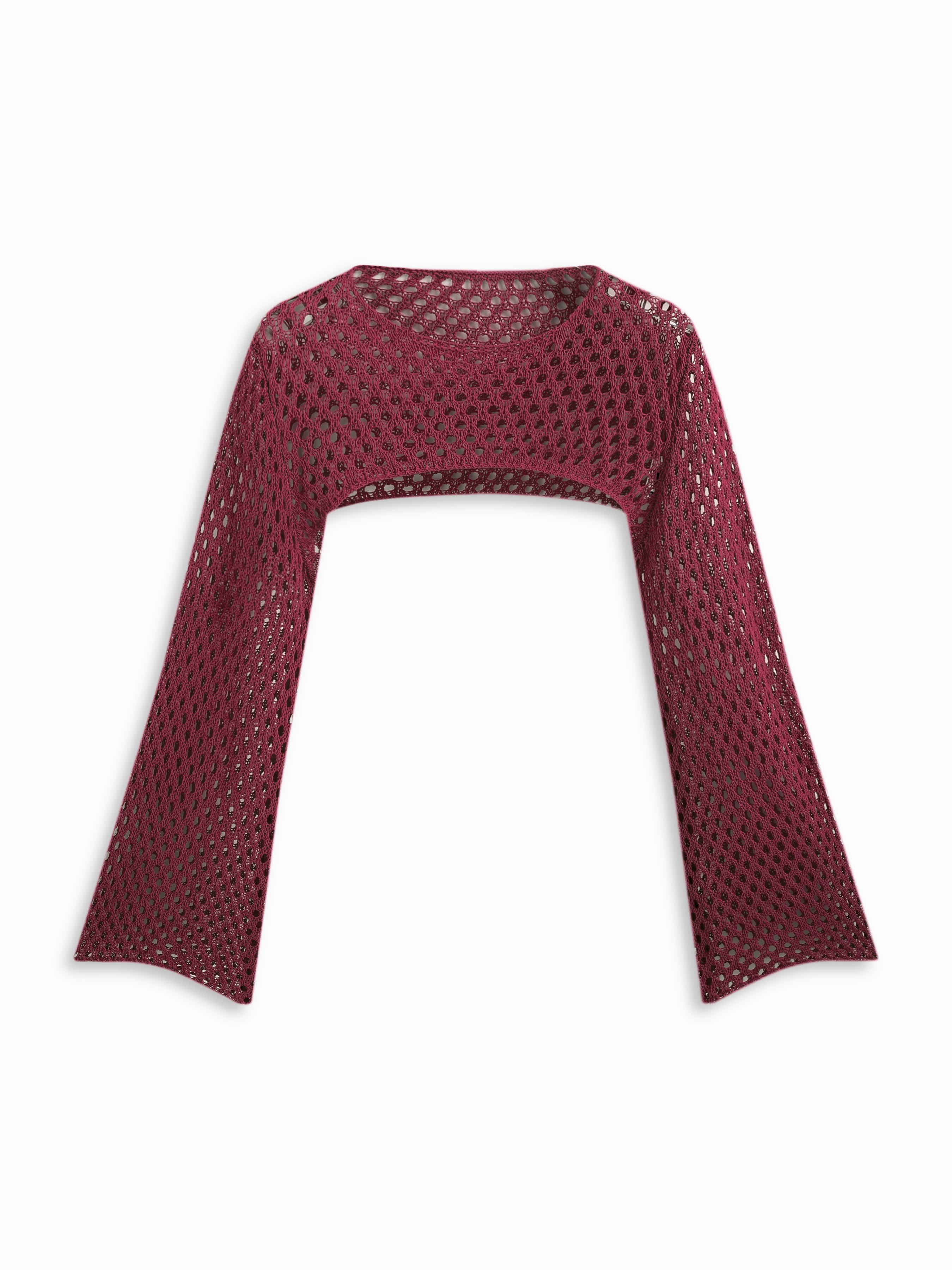 Midnight Veil Ultra-Cropped Long Sleeve Shrug Curve & Plus by CIDER