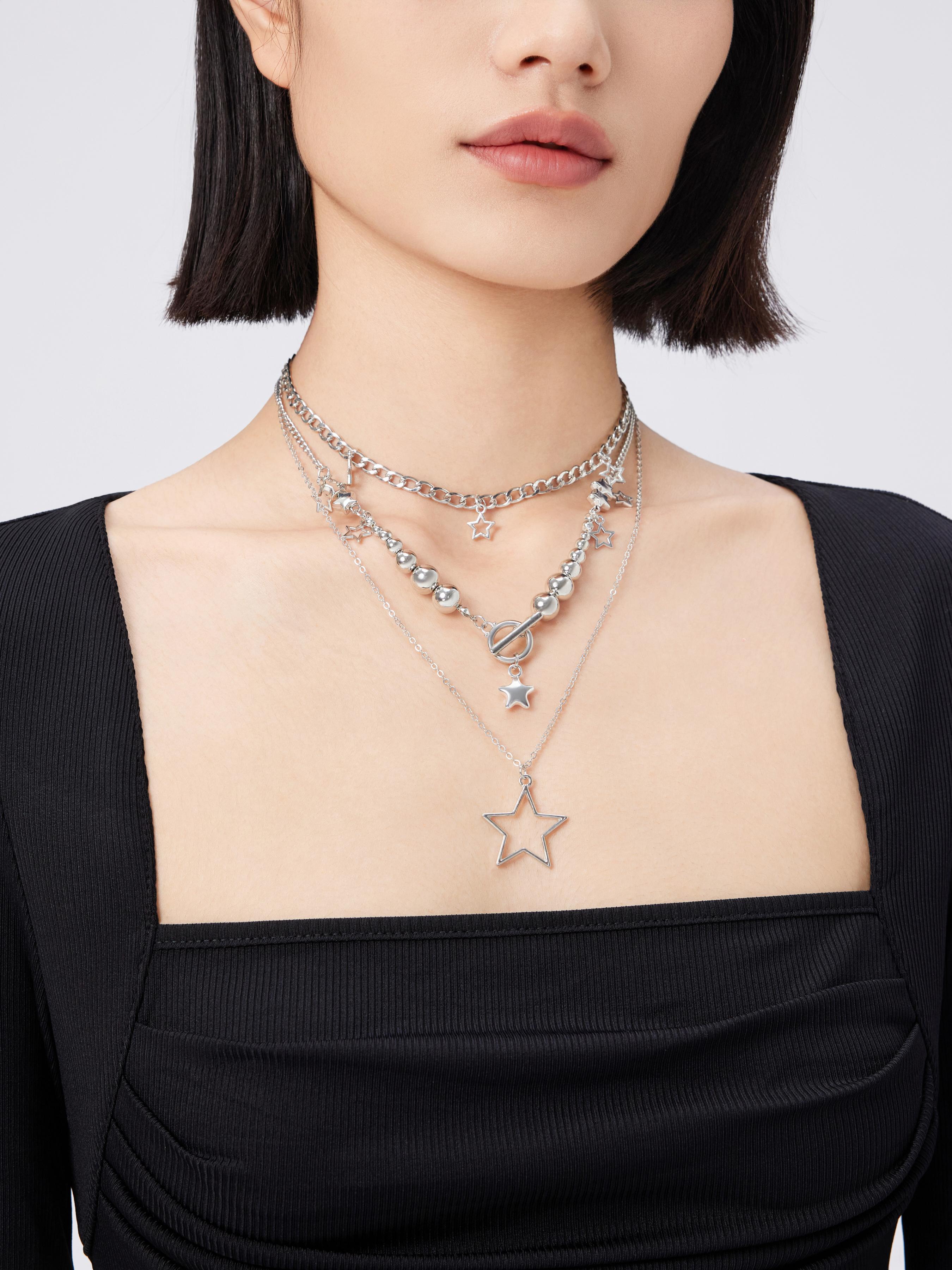 Multi-layered Star Decor Chain Necklace by CIDER