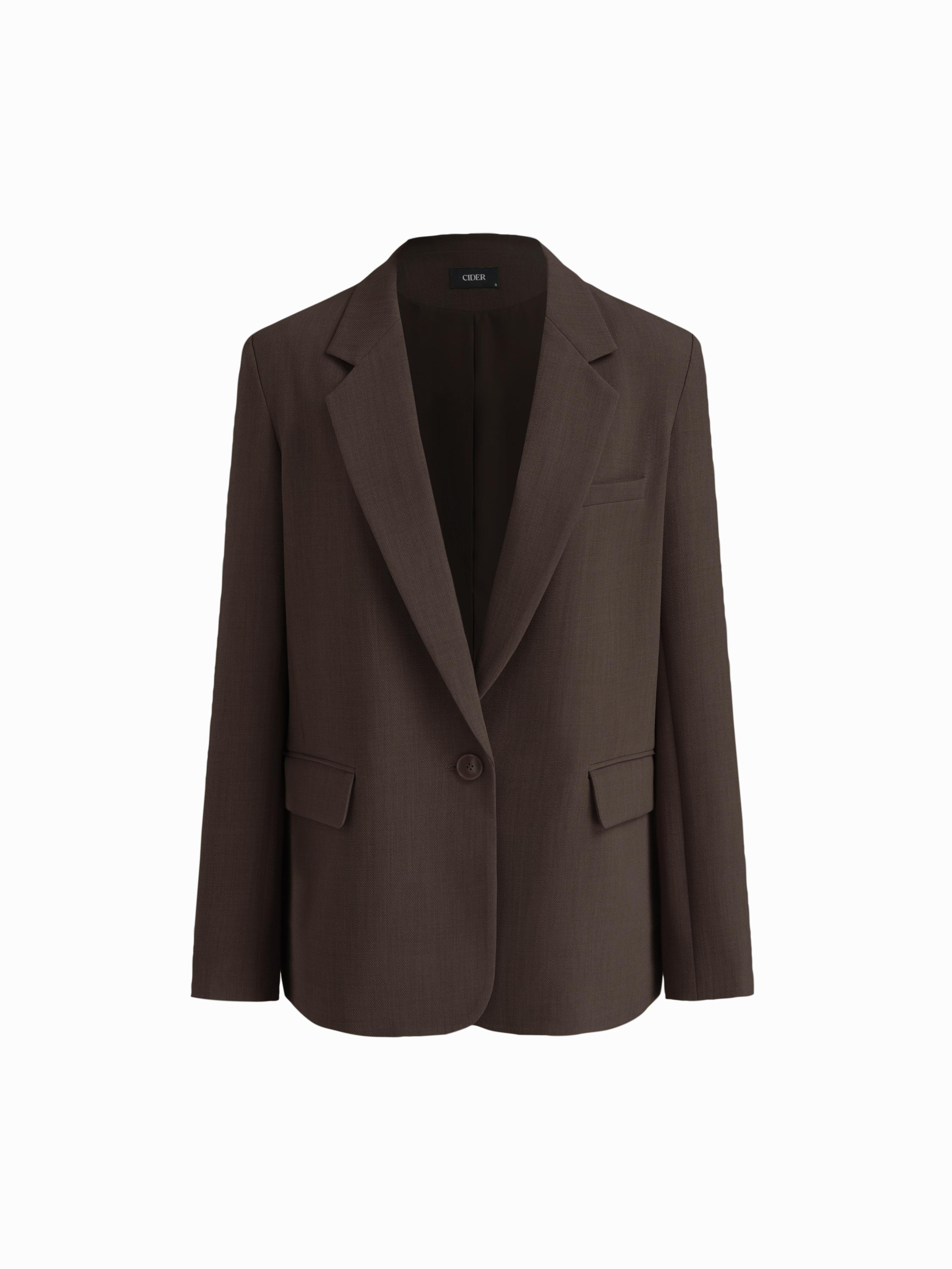 Notched Collar Oversized Blazer by CIDER