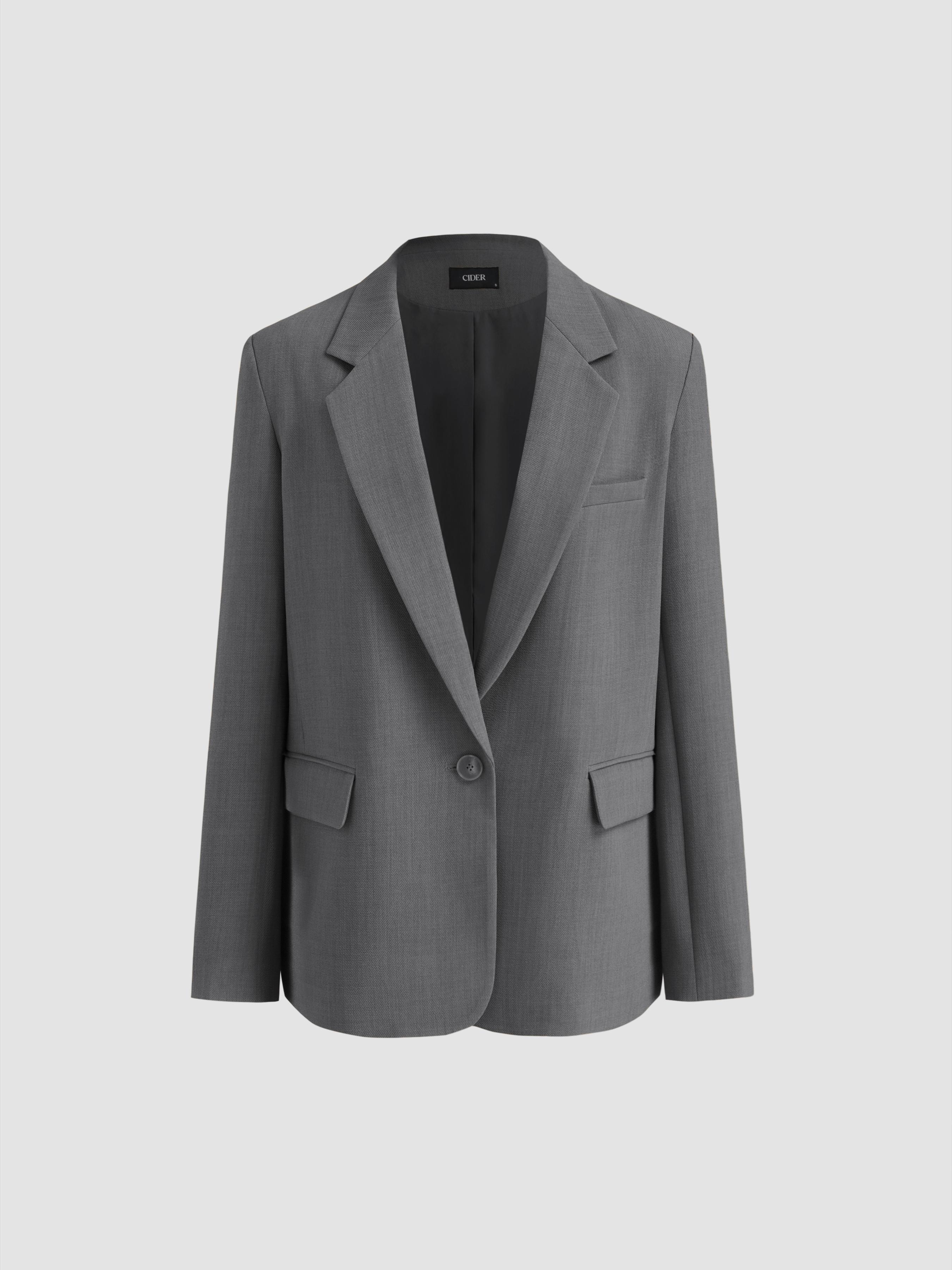 Notched Collar Oversized Blazer by CIDER