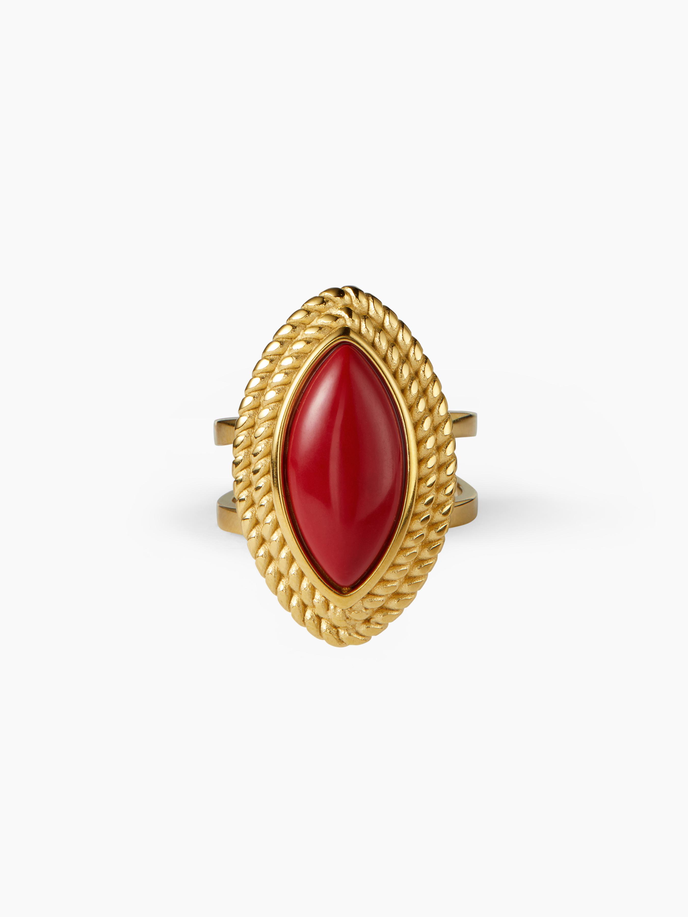 ONYX 18K GOLD PLATED STAINLESS STEEL RING by CIDER