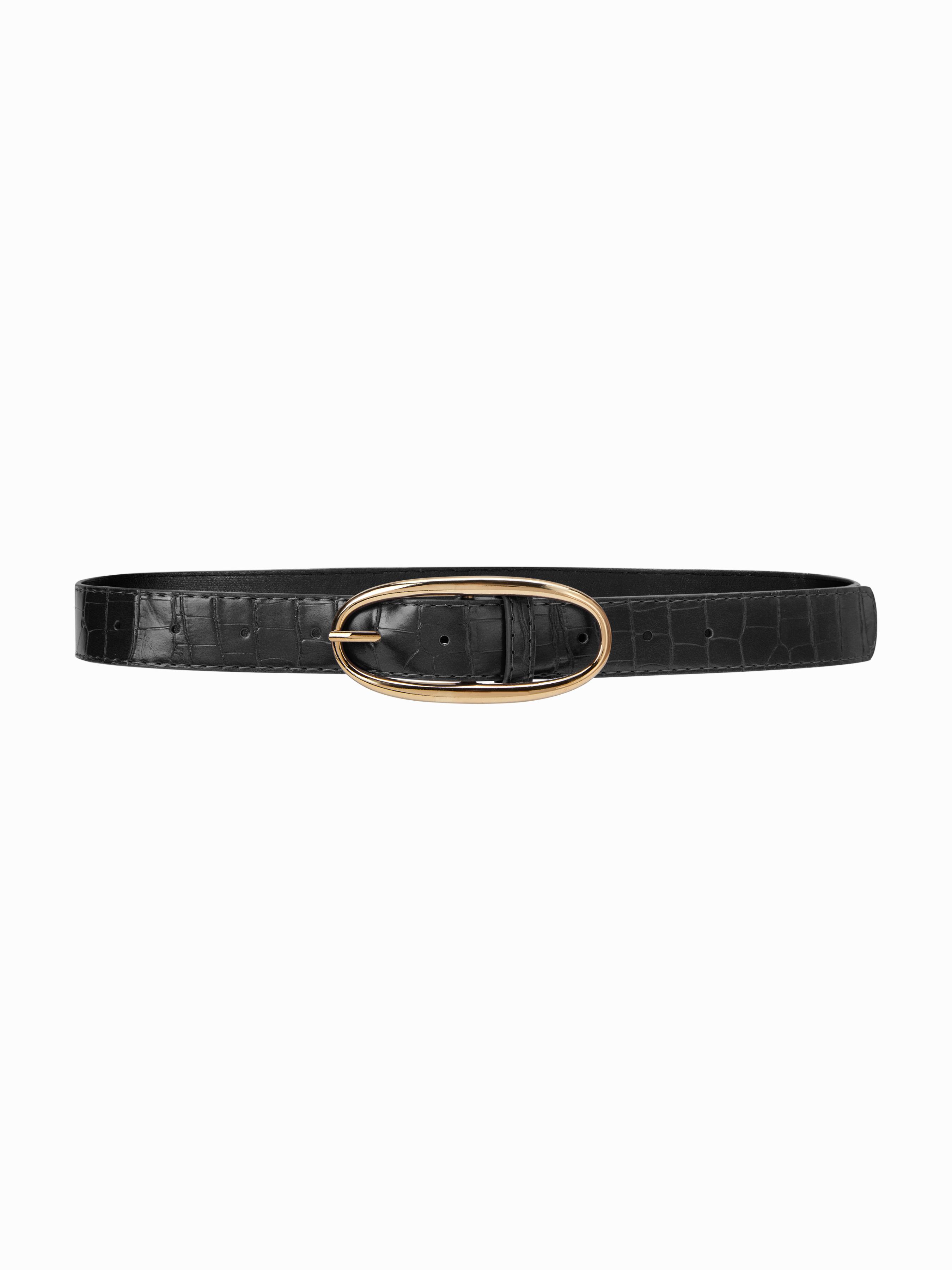 OVAL BUCKLE CROCODILE PRINT BELT by CIDER