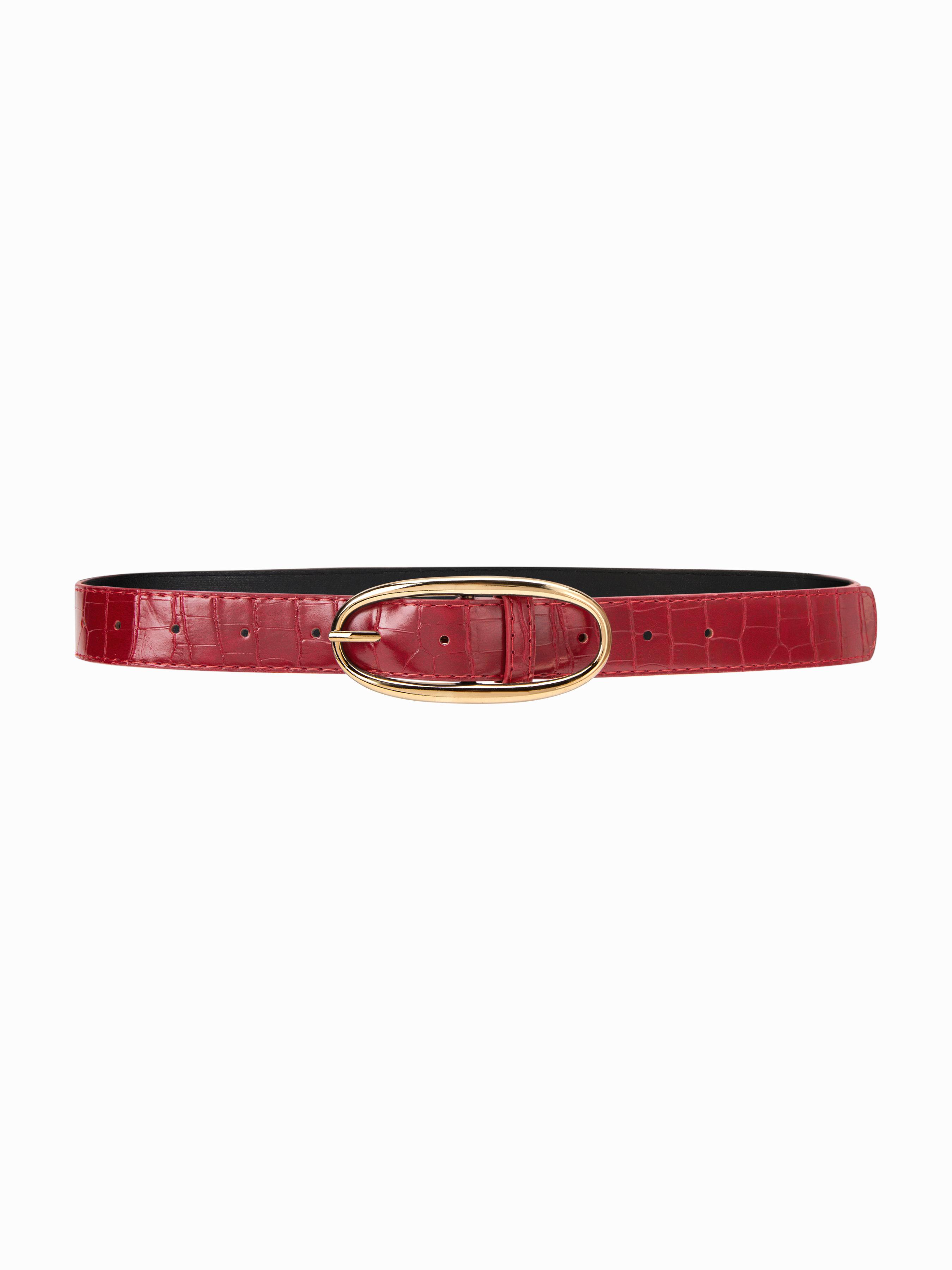 OVAL BUCKLE CROCODILE PRINT BELT by CIDER