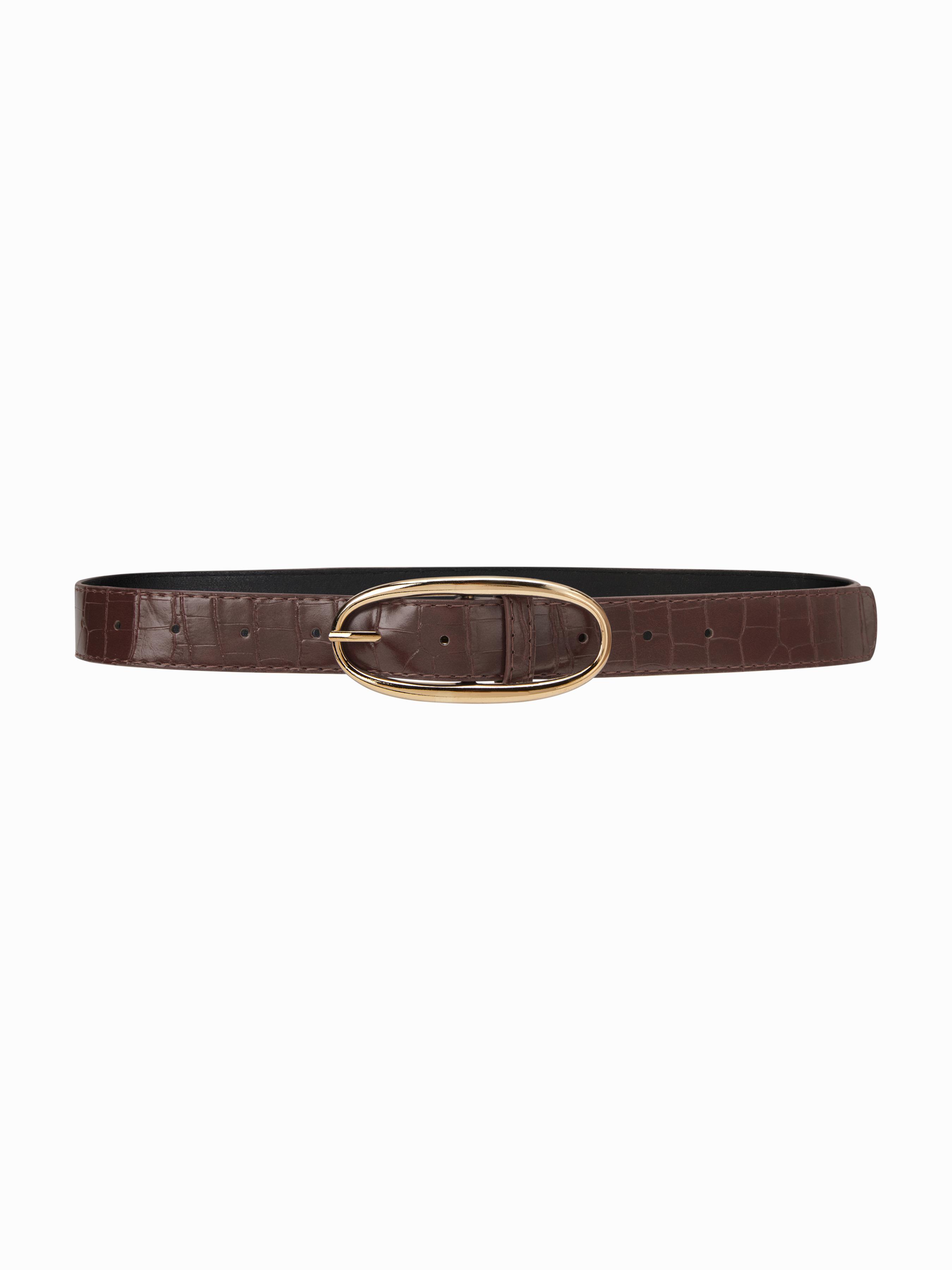 OVAL BUCKLE CROCODILE PRINT BELT by CIDER