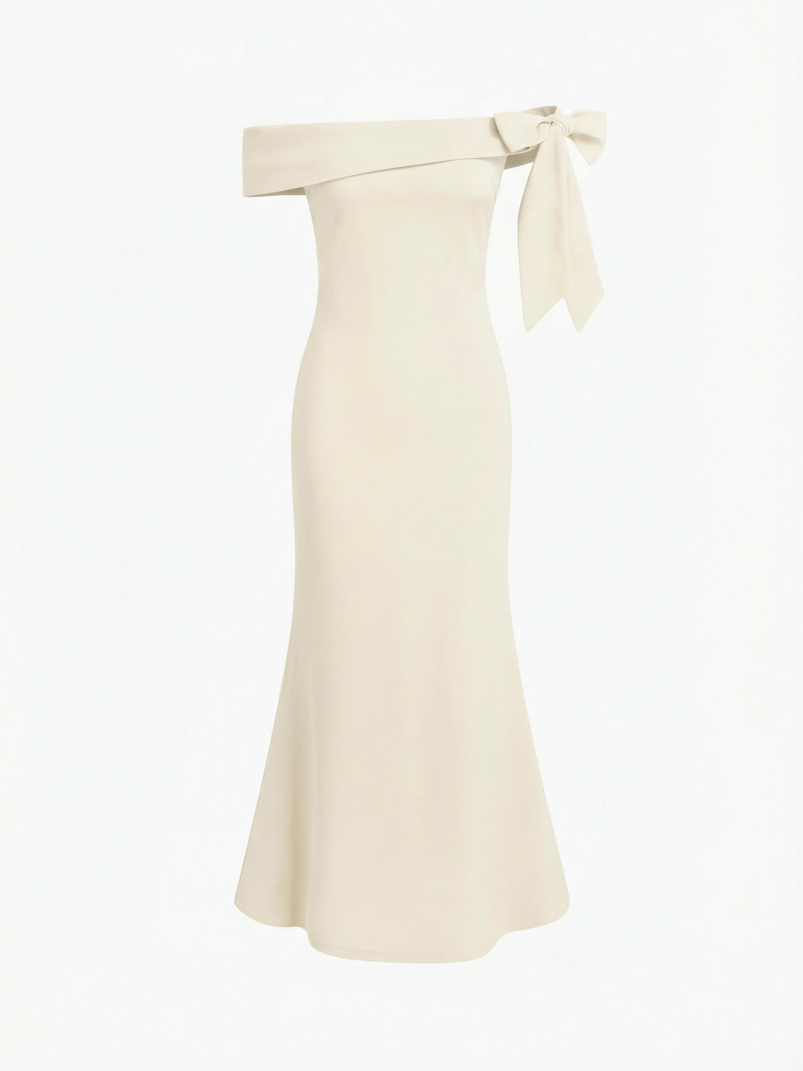 Off-shoulder Asymmetrical Bowknot Mermaid Maxi Dress by CIDER
