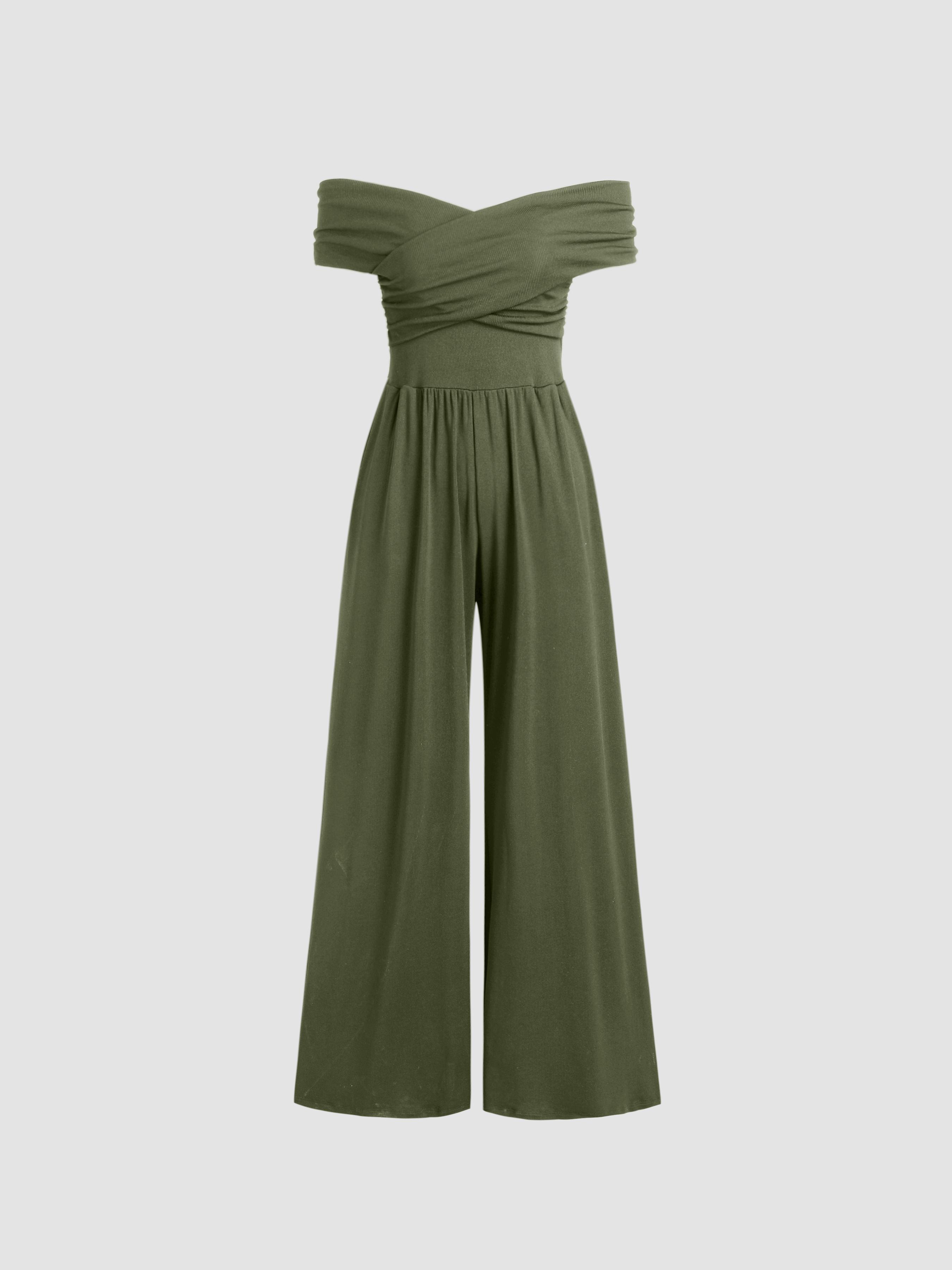 Off-shoulder Criss Cross Jumpsuit by CIDER