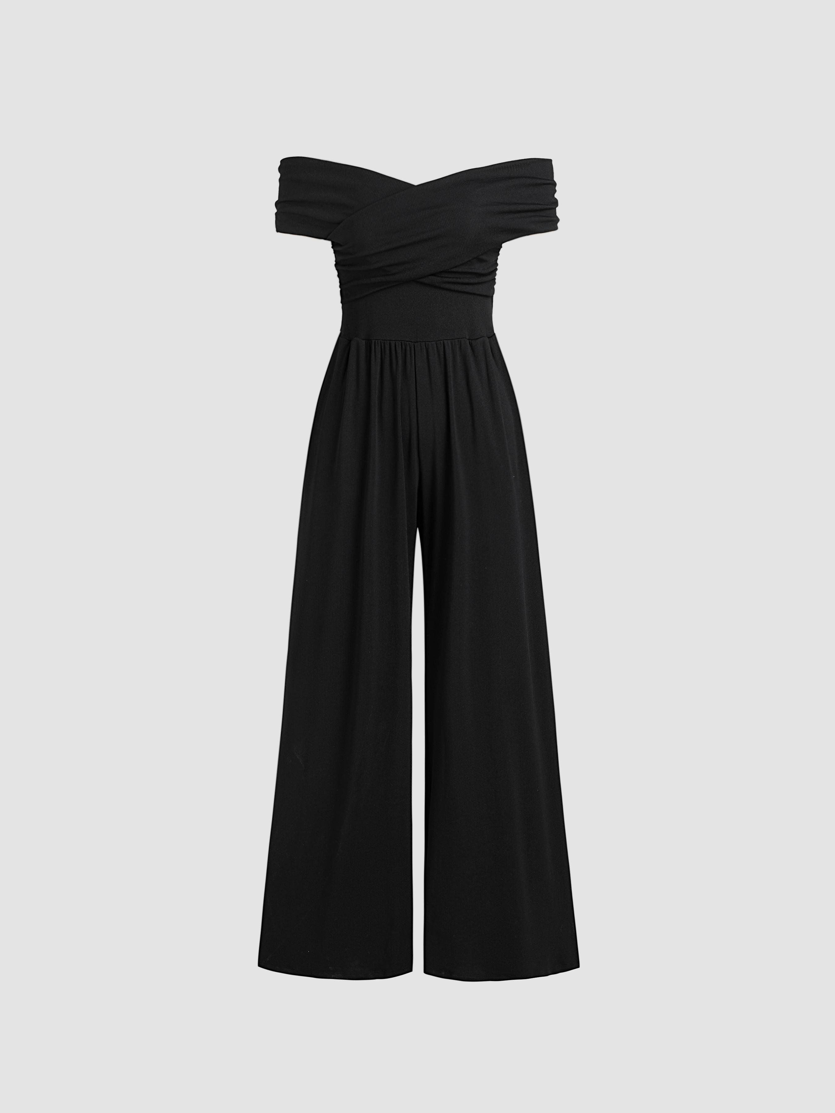 Off-shoulder Criss Cross Jumpsuit by CIDER