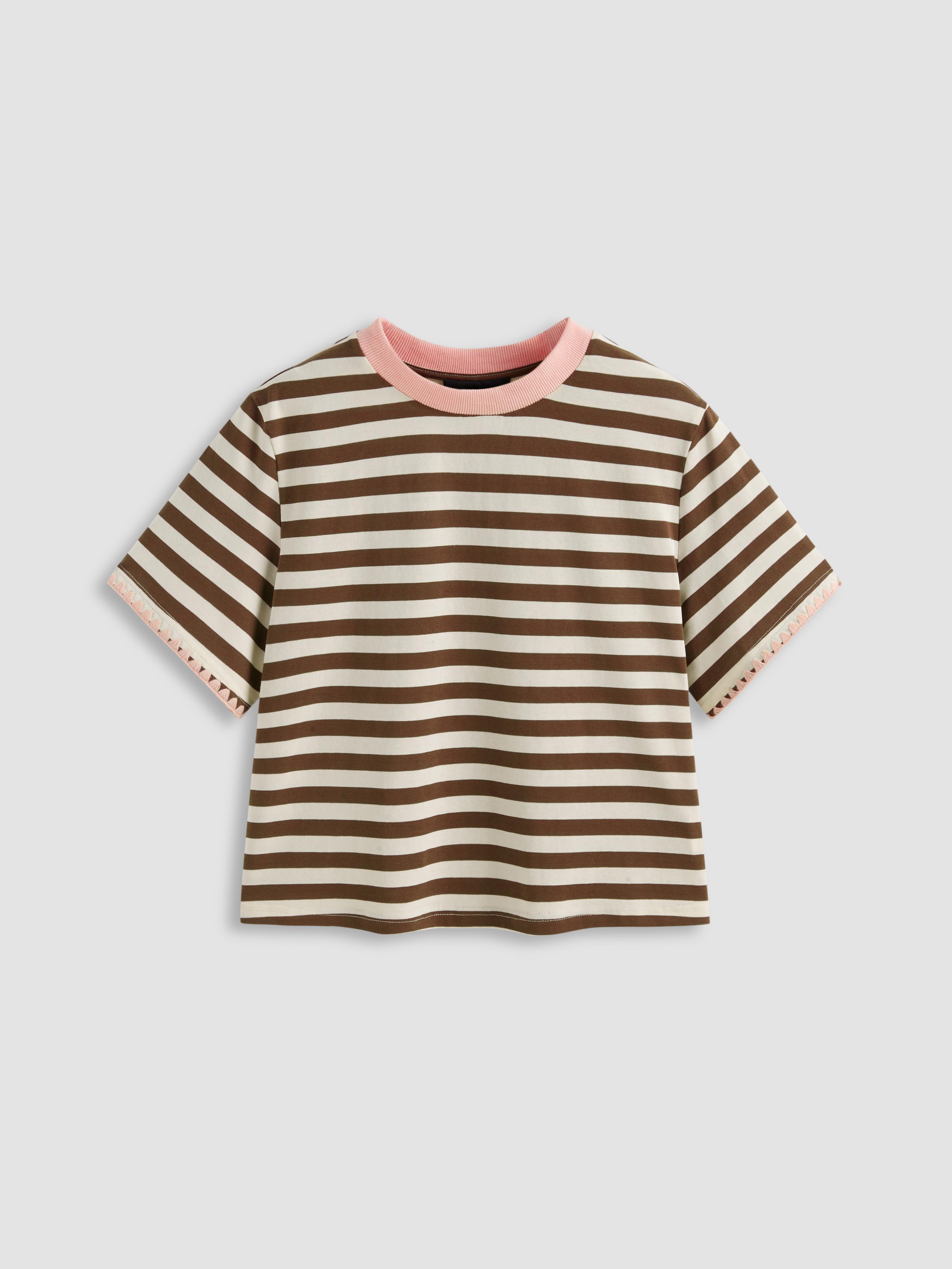 Oversized Cotton-blend Stripe Tee by CIDER