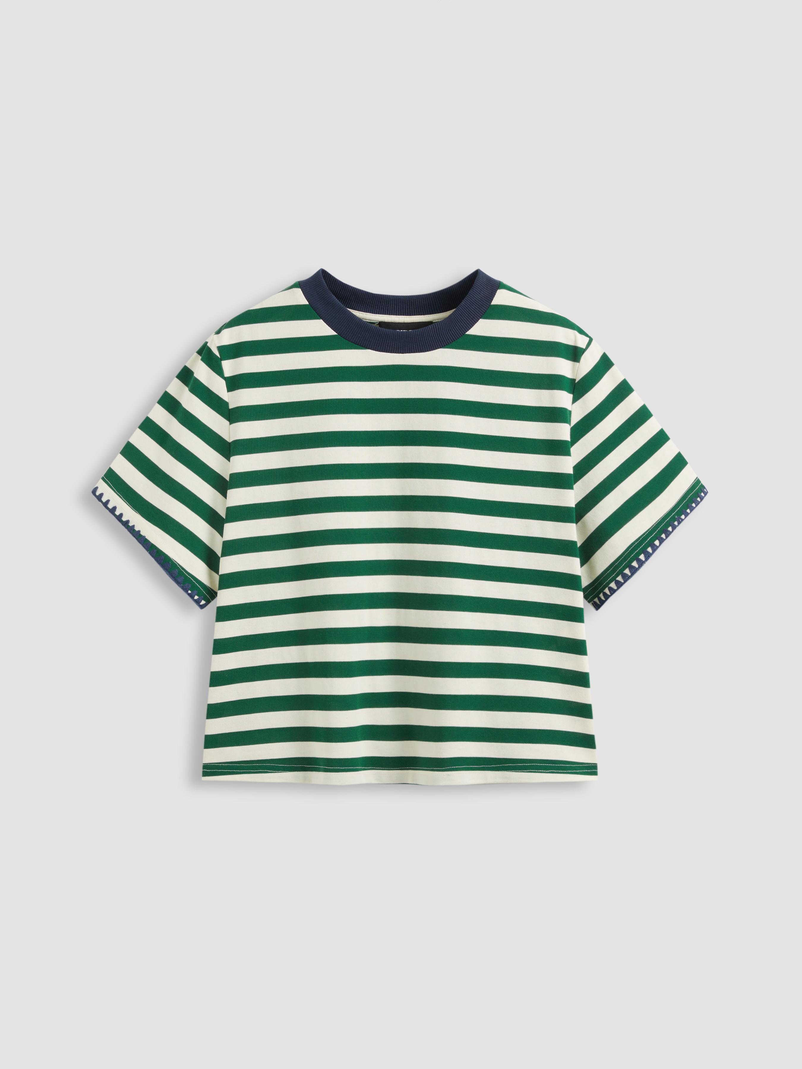 Oversized Cotton-blend Stripe Tee by CIDER