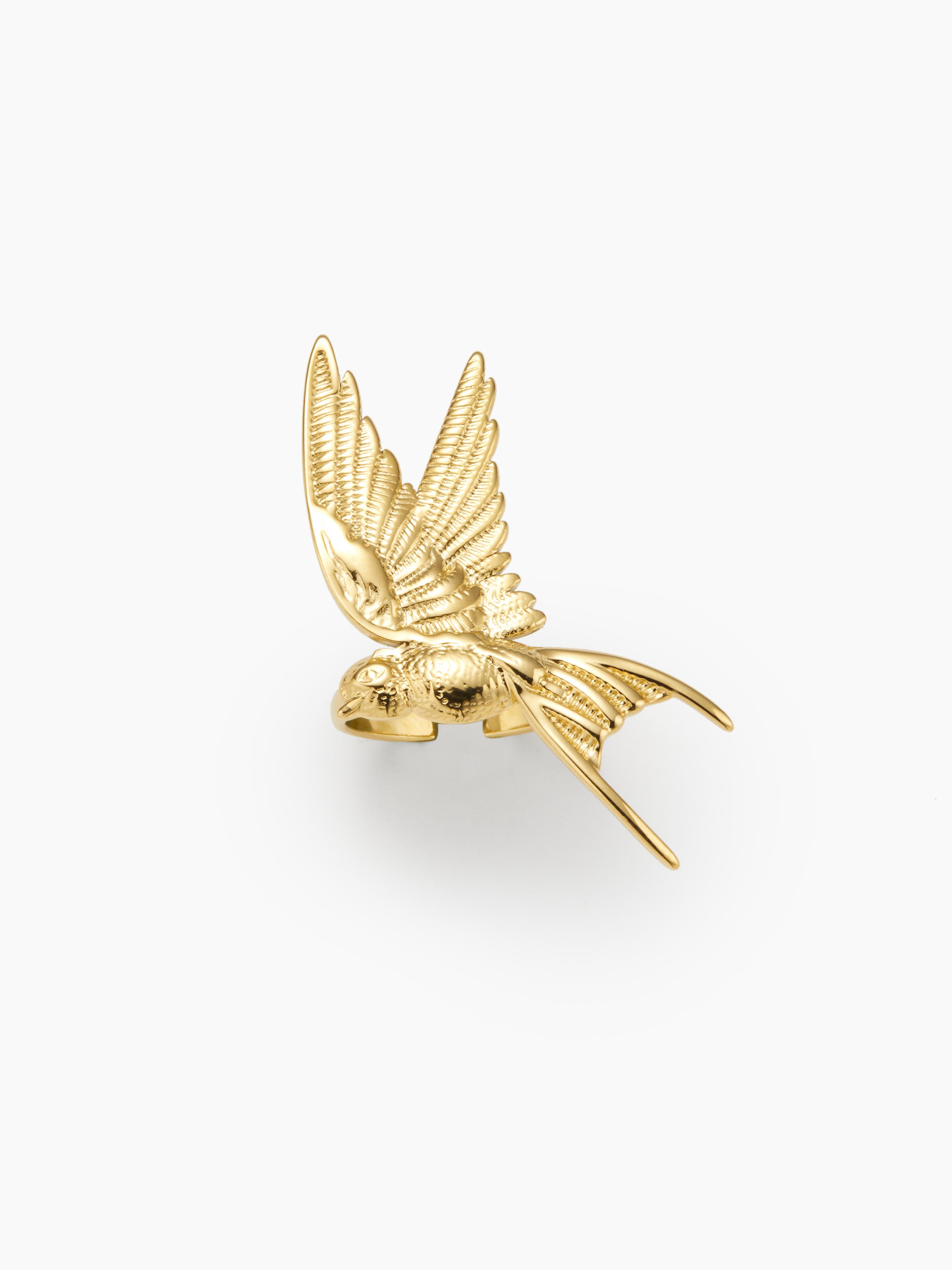 PIGEON 18K GOLD PLATED STAINLESS STEEL OPEN RING by CIDER