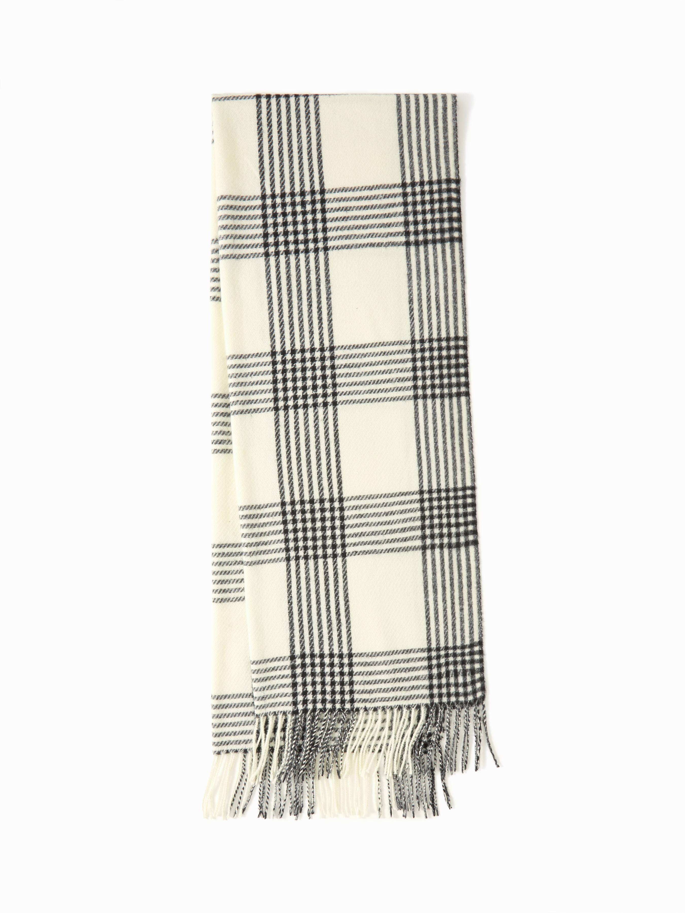 PLAID FRINGED SCARF by CIDER
