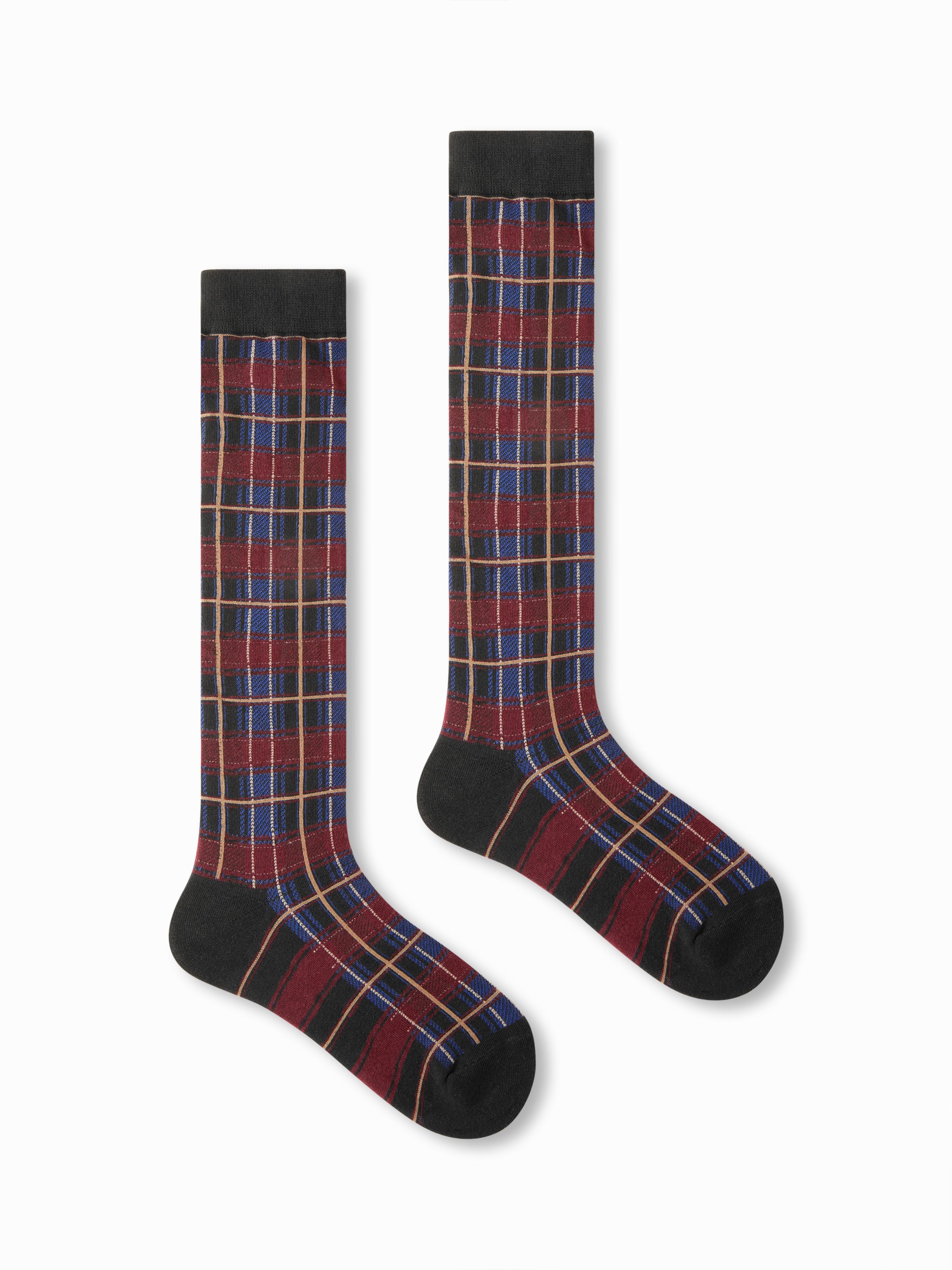PLAID OVER THE CALF SOCKS by CIDER