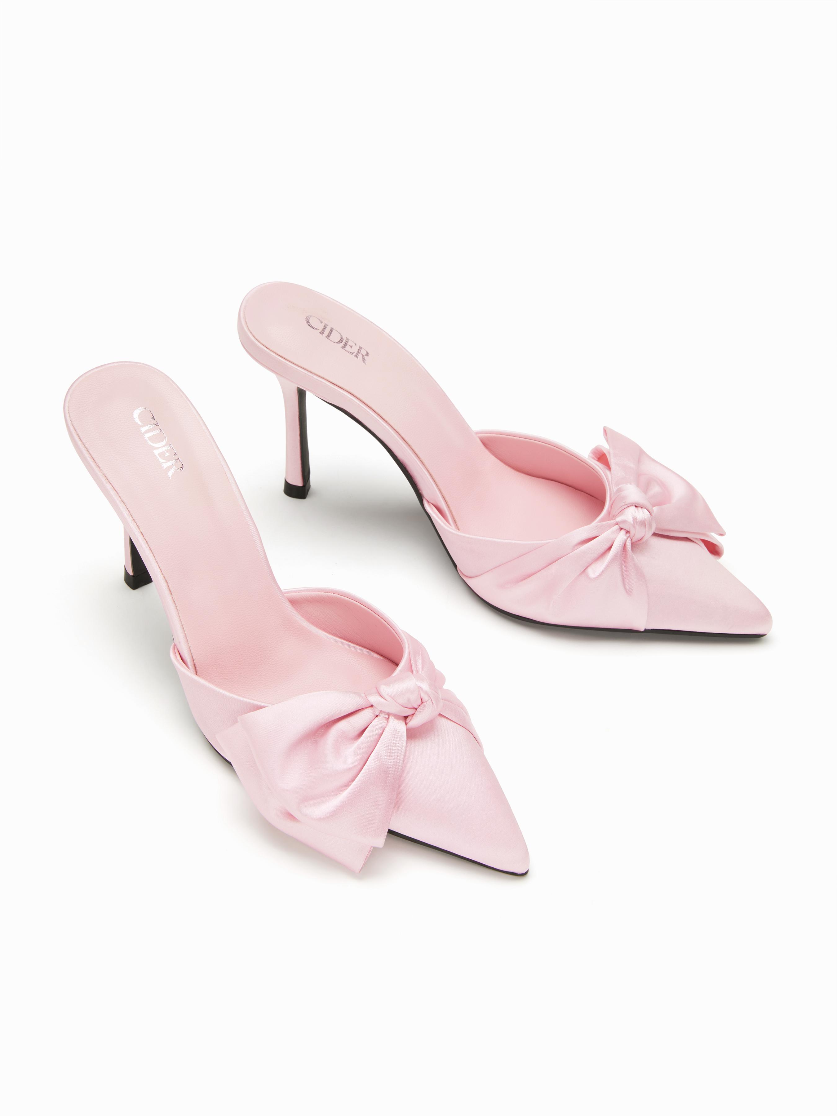 POINTED TOE BOWKNOT DECOR HEELS by CIDER