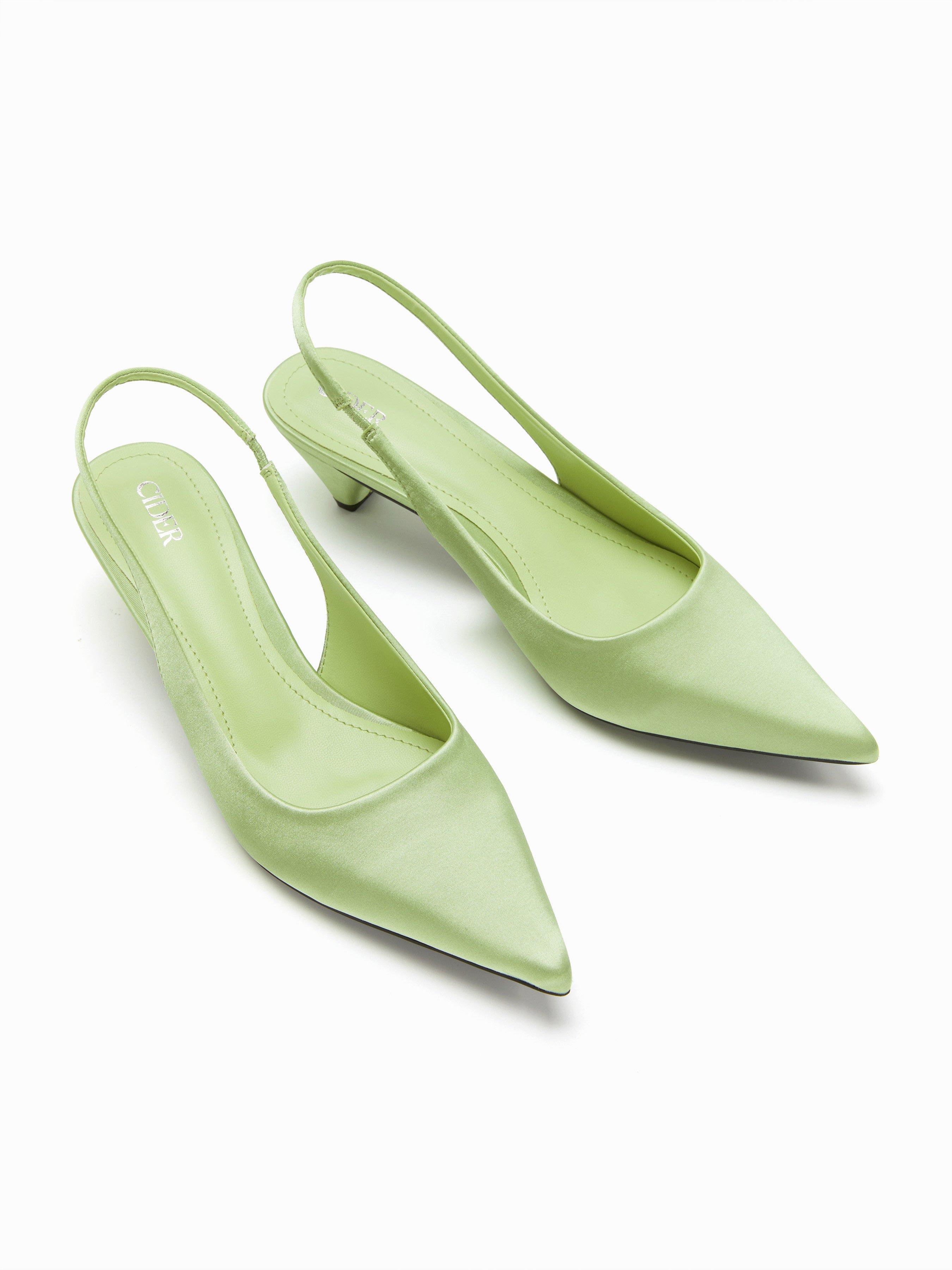 POINTED-TOE SLINGBACK KITTEN HEELS by CIDER