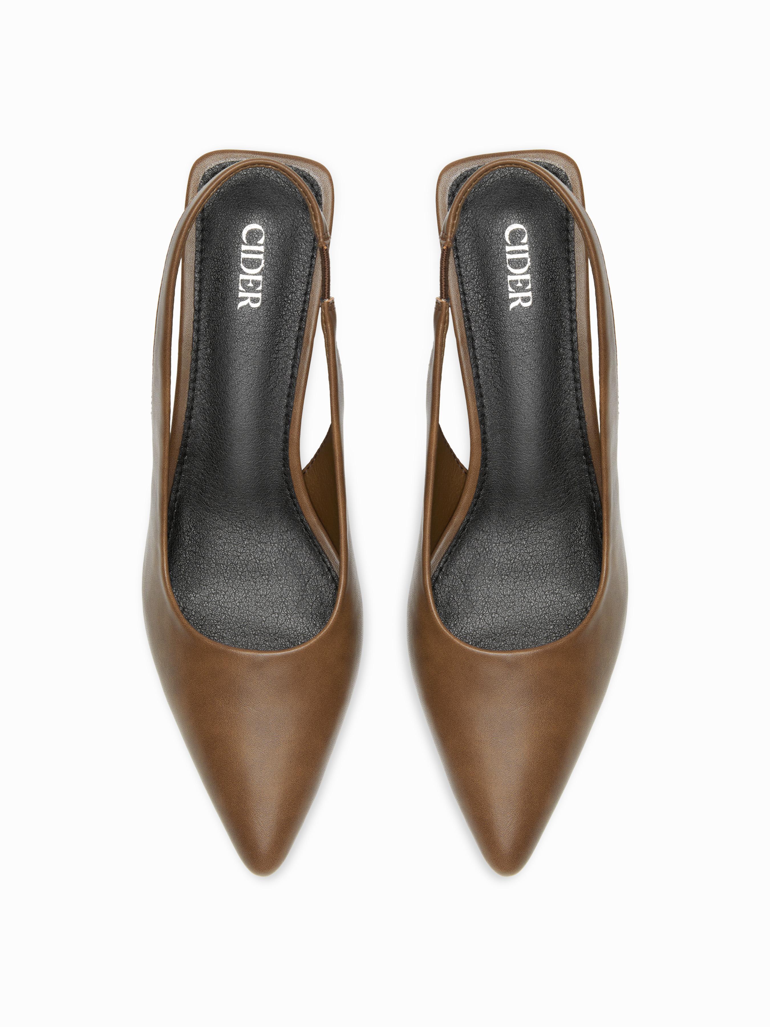 POINTED TOE SLINGBACK KITTEN HEELS by CIDER