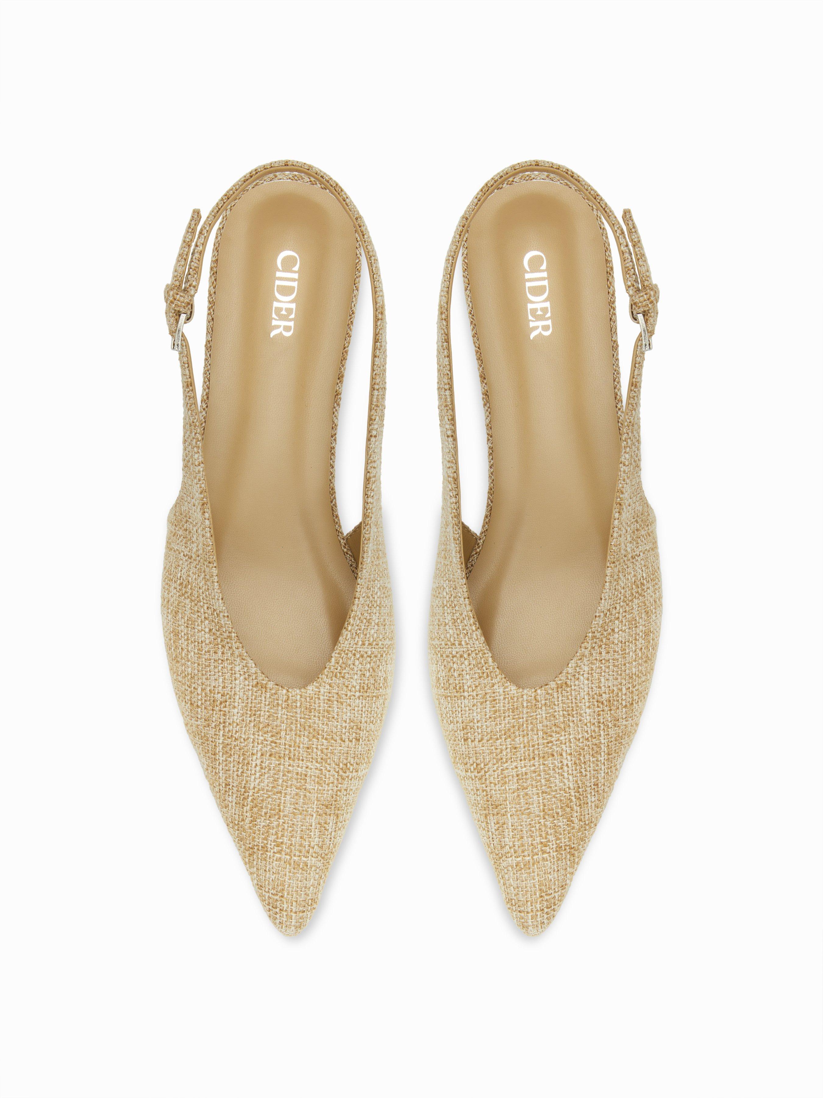 POINTED TOE SLINGBACK KITTEN HEELS by CIDER