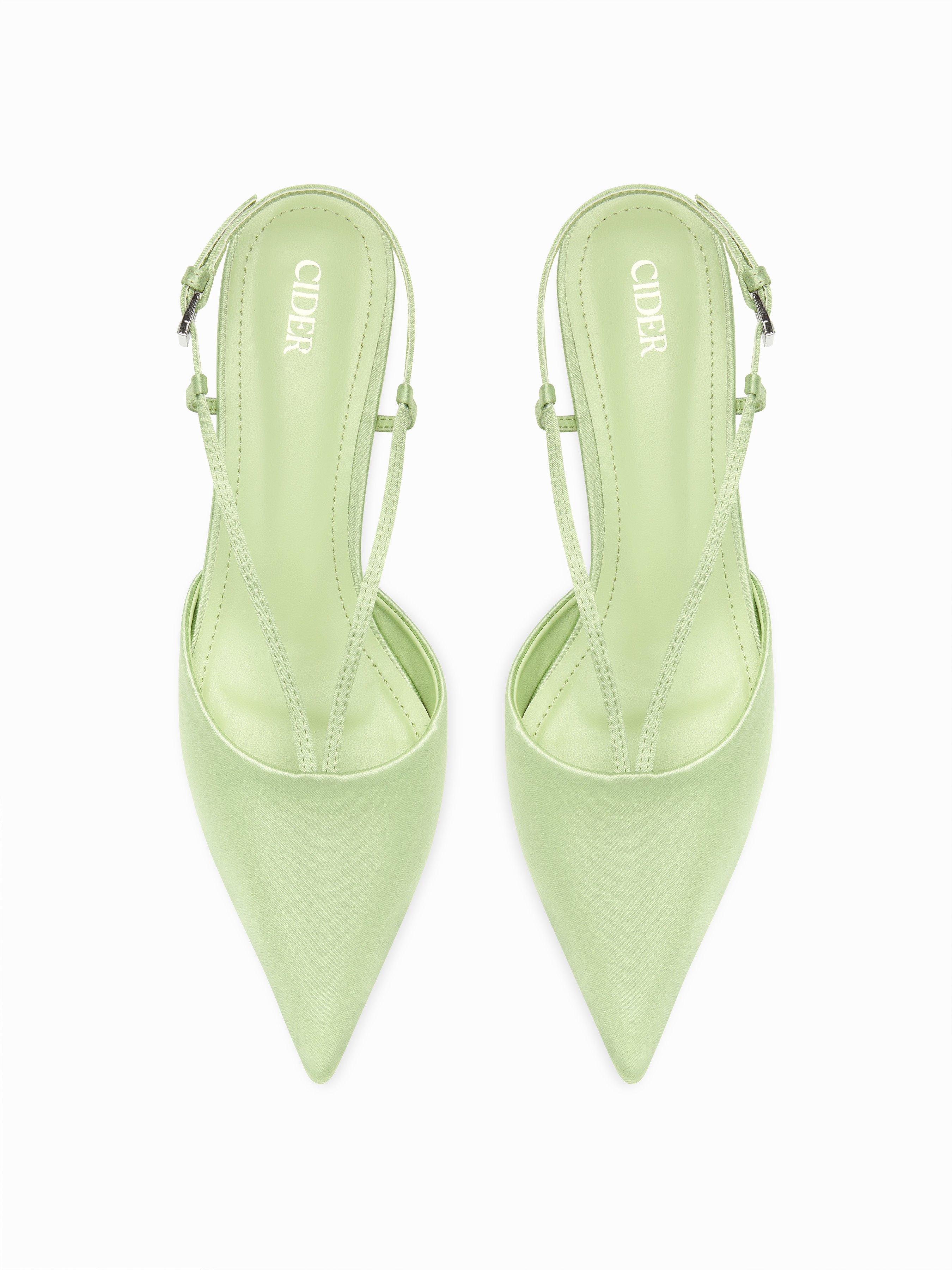 POINTED TOE SLINGBACK KITTEN HEELS by CIDER