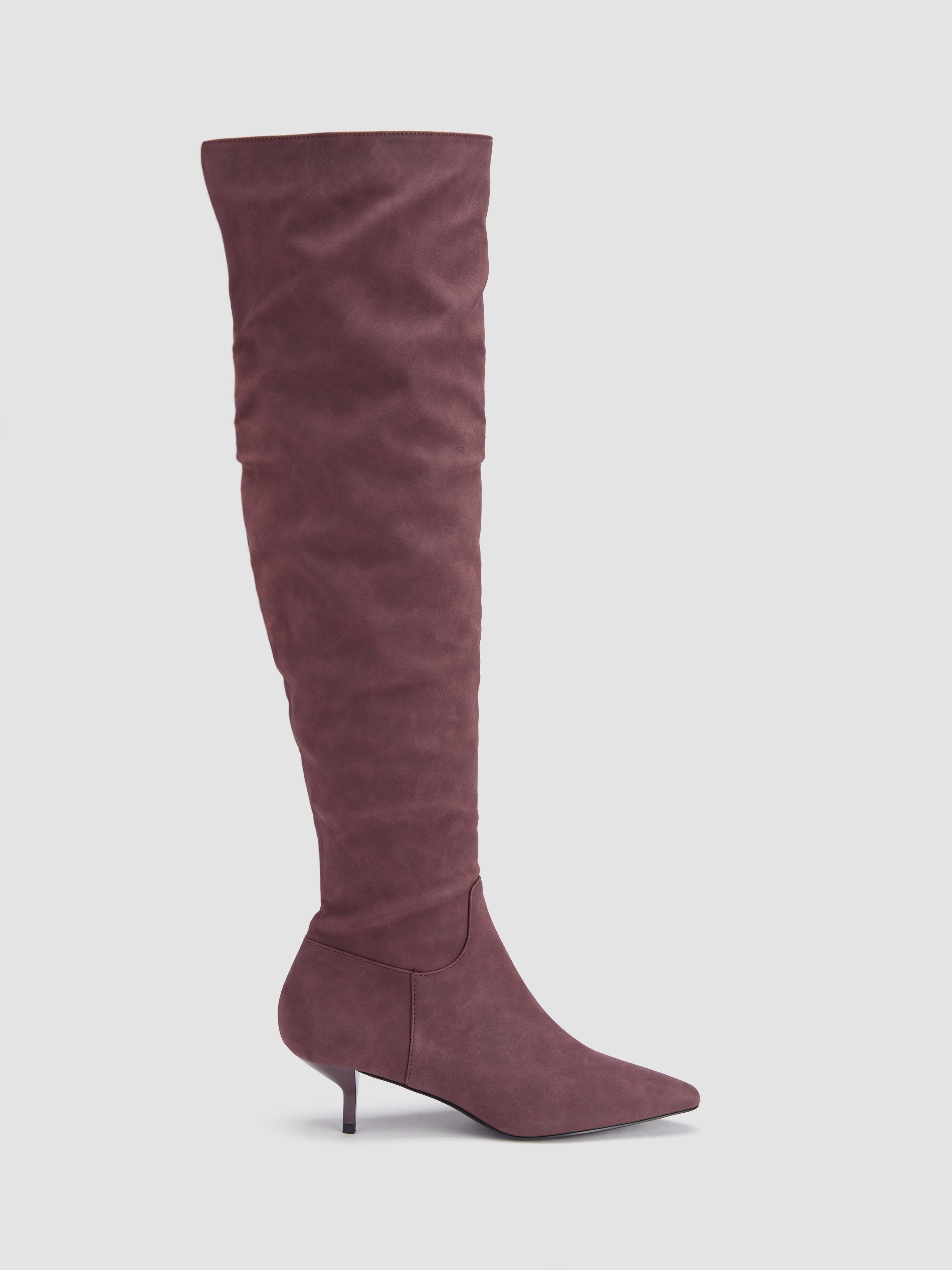 POINTED TOE STILETTO KNEE HIGH BOOTS by CIDER