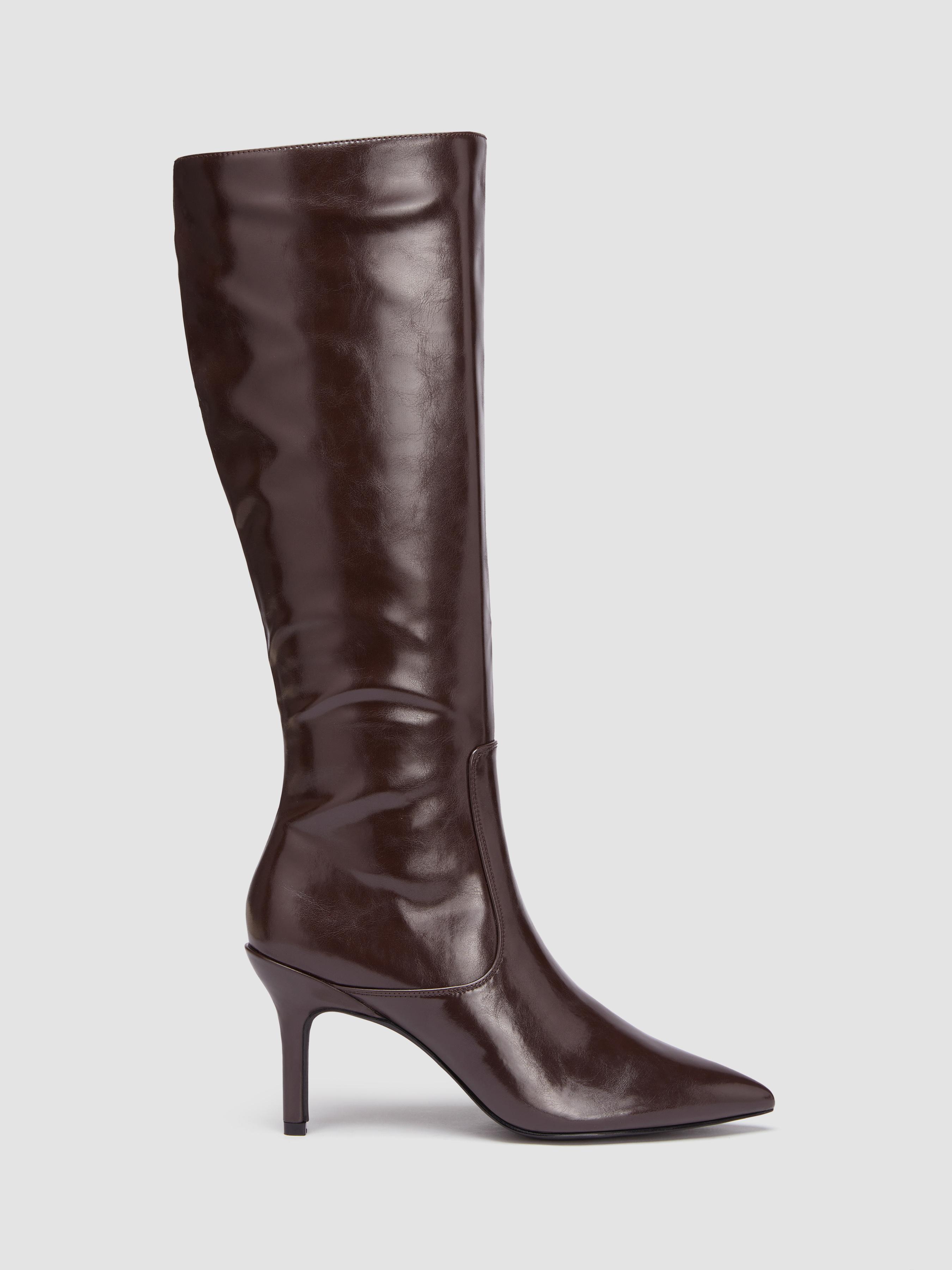 POINTED TOE STILETTO KNEE HIGH BOOTS by CIDER
