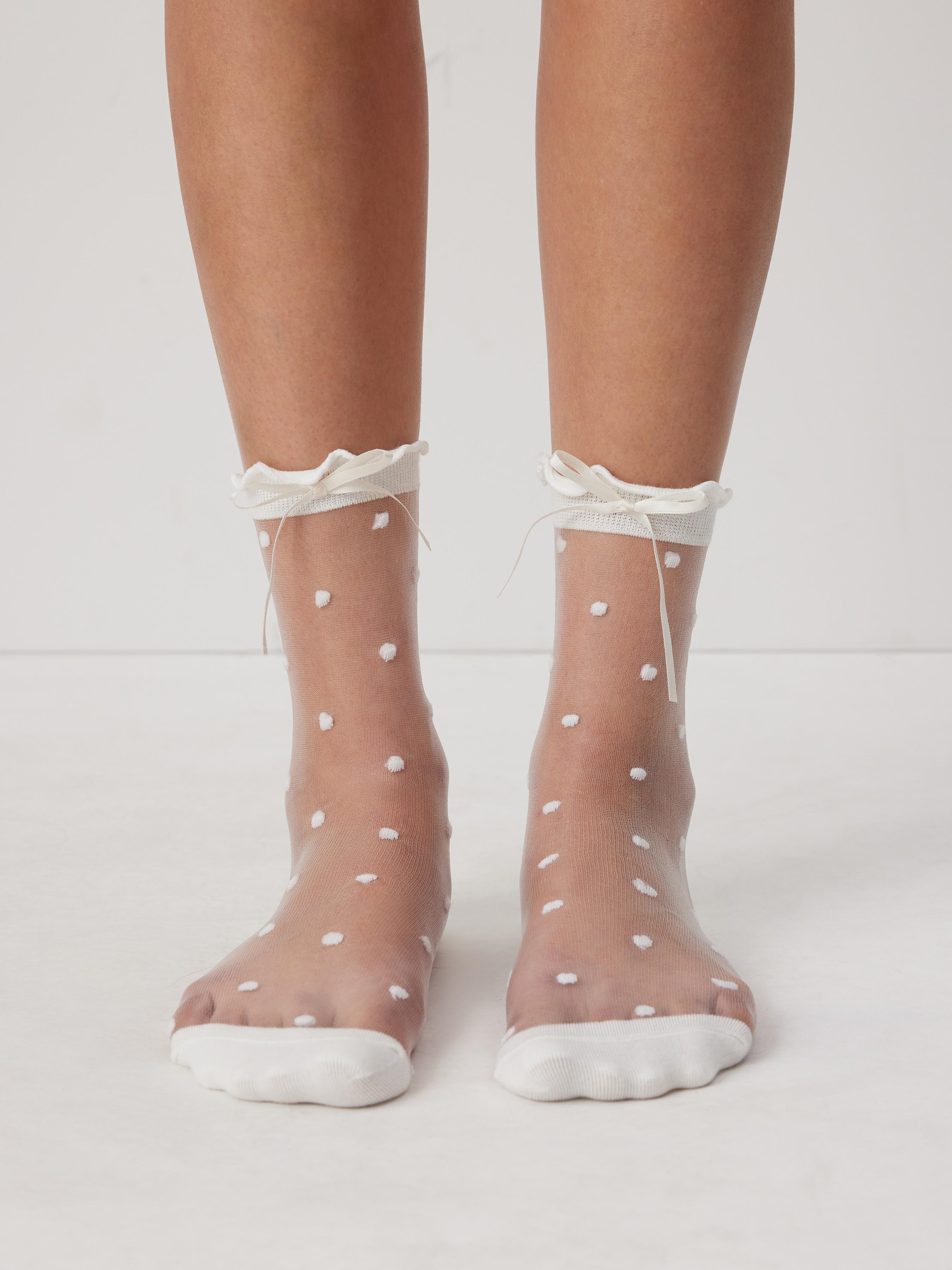 POLKA DOT & BOWKNOT CREW SOCKS by CIDER