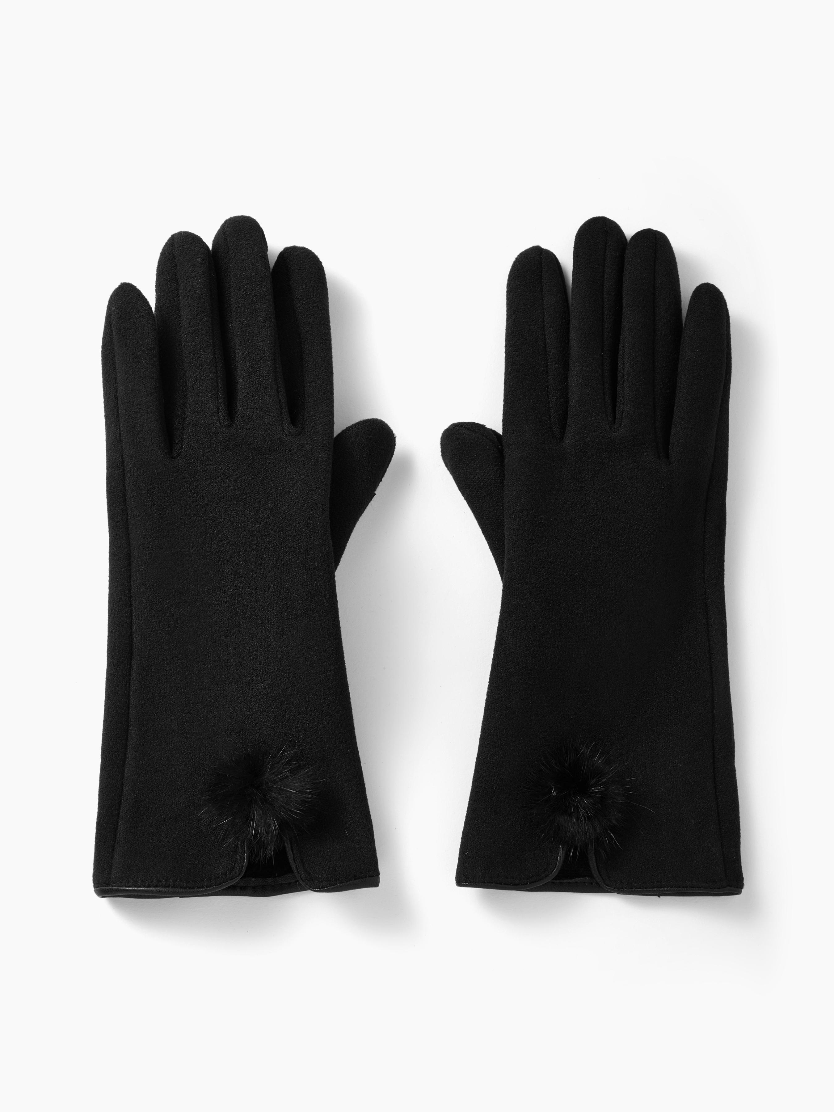 POM POM DECOR FLEECE-LINE GLOVES by CIDER