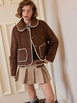 Peter Pan Collar Embroidery Super Oversized Fleece Jacket by CIDER