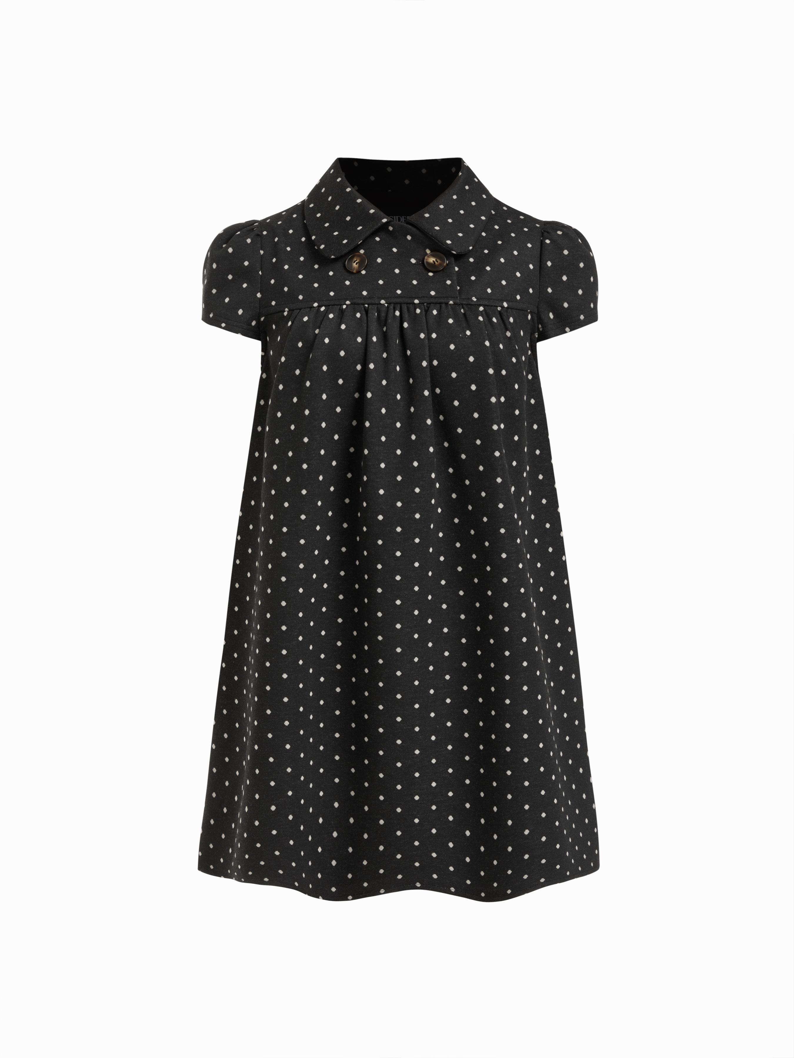 Peter Pan Collar Houndstooth Button Mini Dress by CIDER