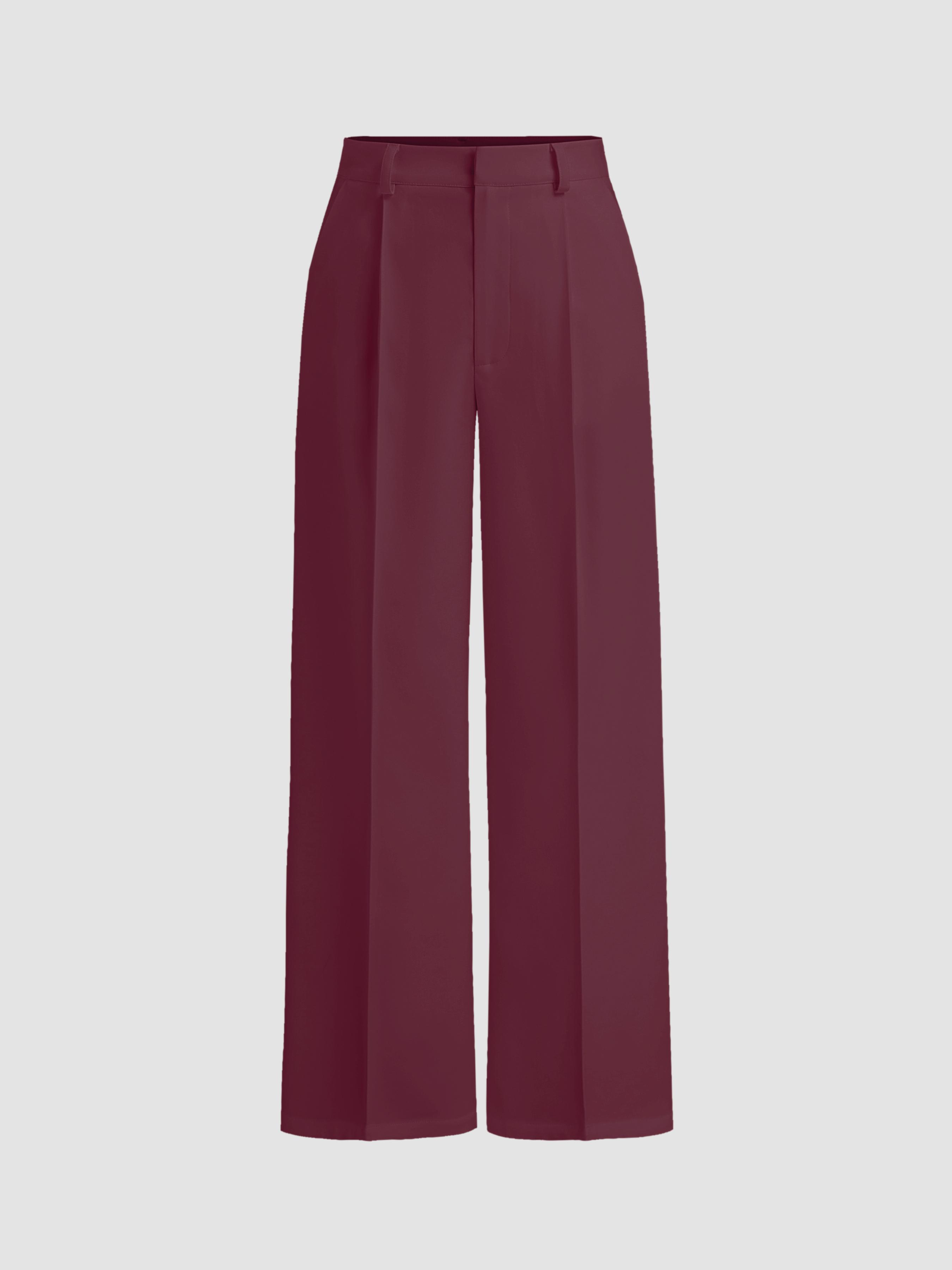 Petite Mid Rise Pleated Straight Leg Pants by CIDER Petite Mid Rise Pleated Straight Leg Pants by CIDER