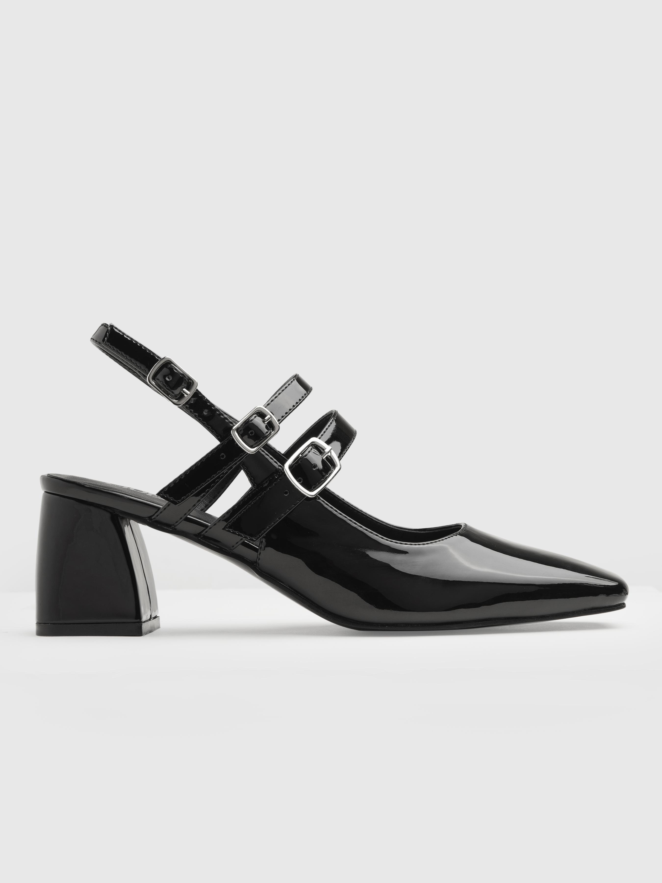 Point Toe Slingback Chunky Heels by CIDER