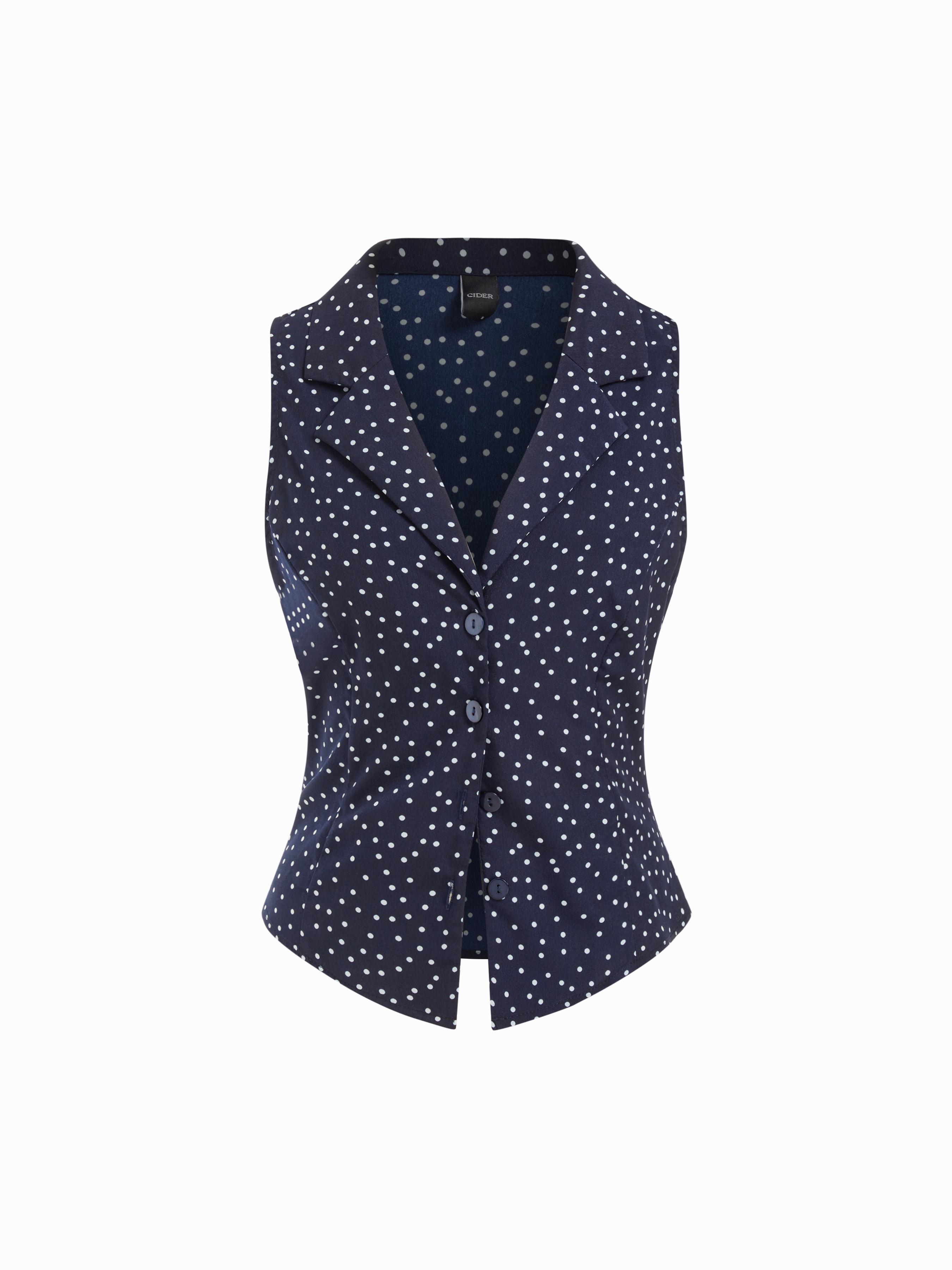 Polka Dot Collar Sleeveless Shirt by CIDER