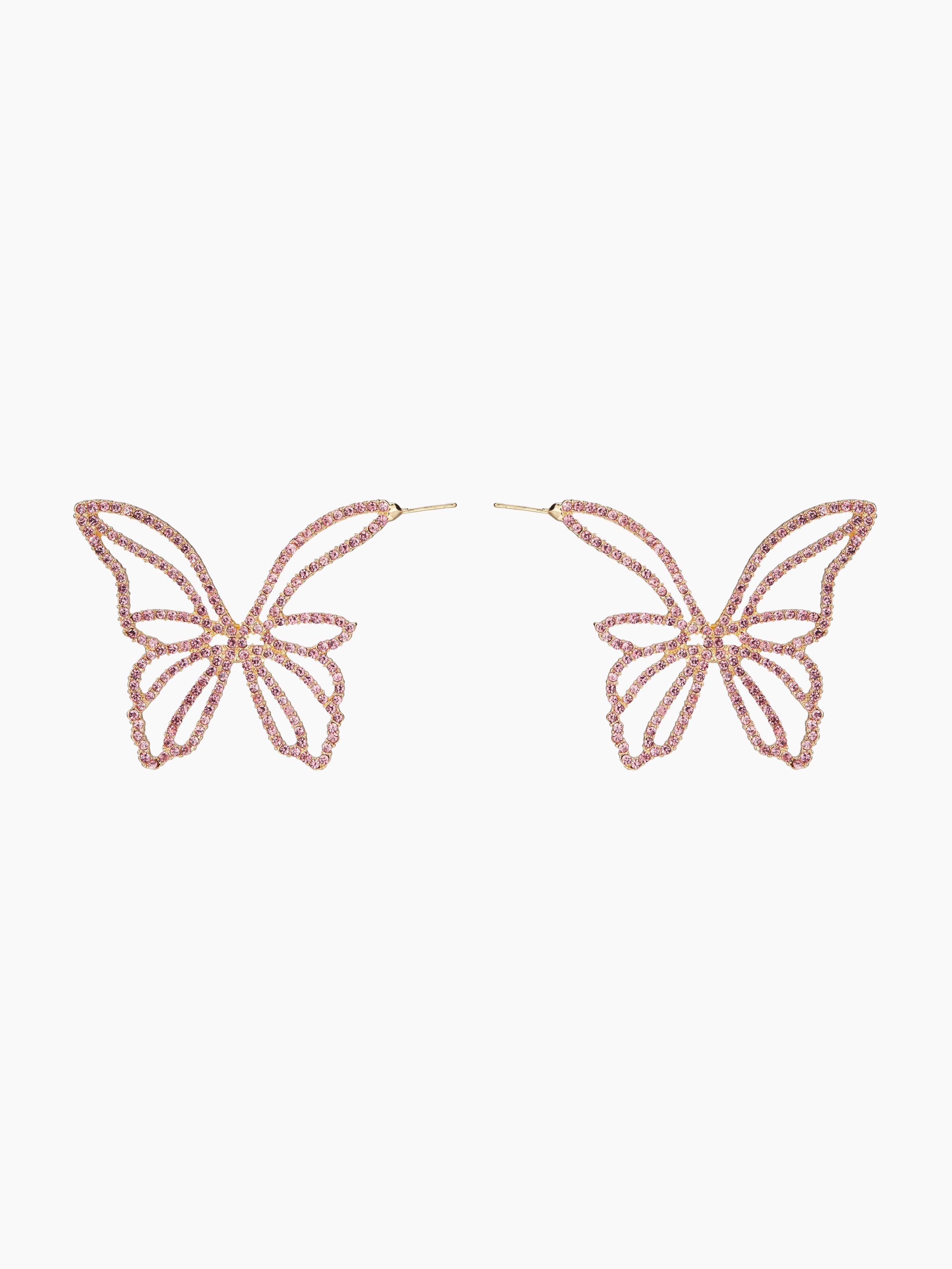 RHINESTONE BUTTERFLY STUD EARRINGS by CIDER