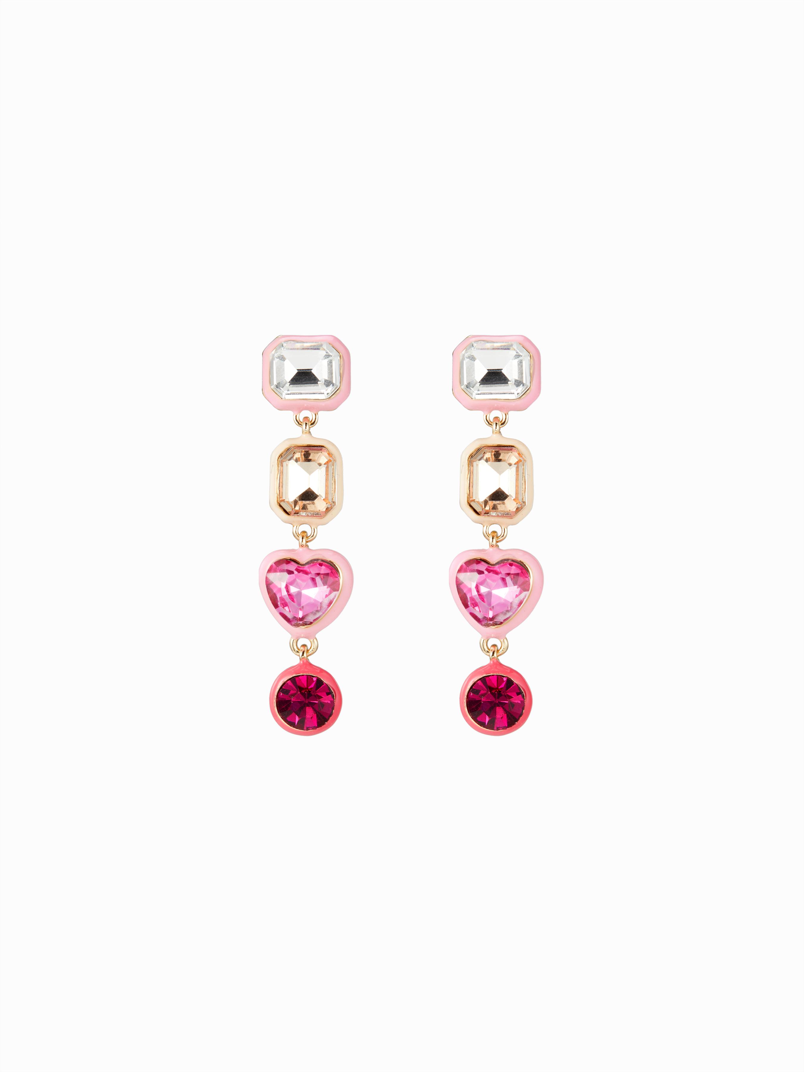 RHINESTONE DECOR GEOMETRIC DROP EARRINGS by CIDER