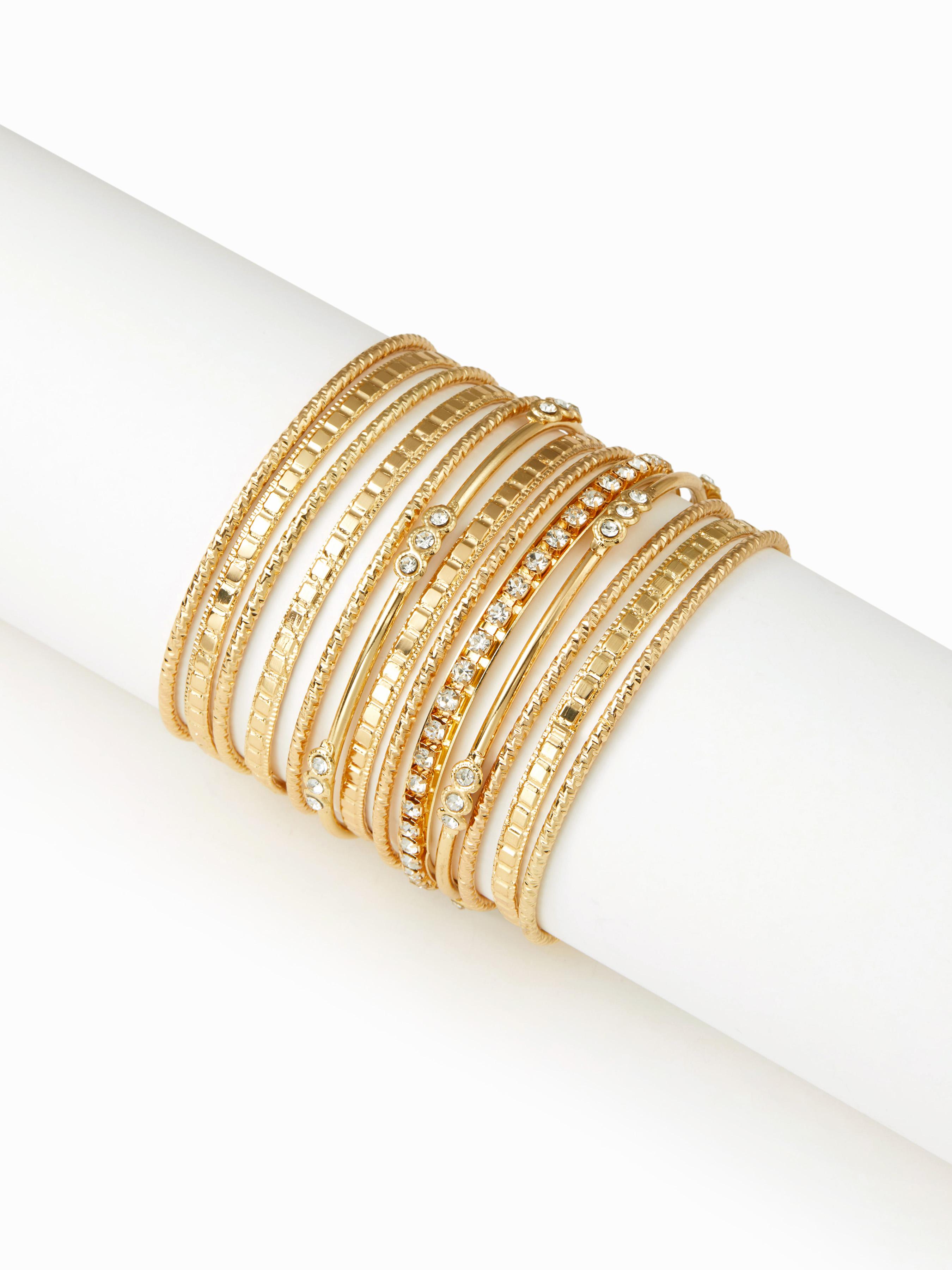 RHINESTONE DECOR LAYERED BRACELET SET by CIDER