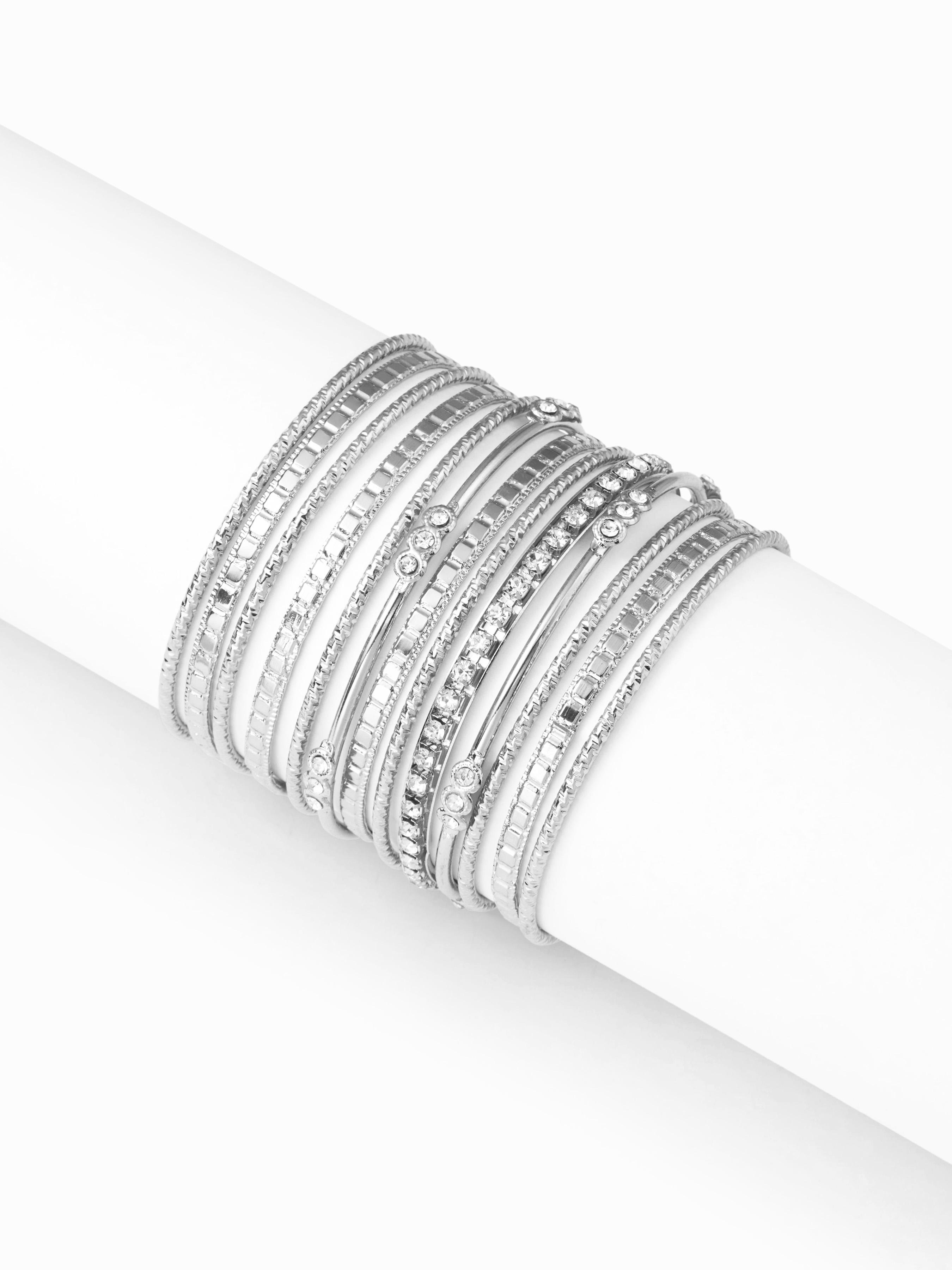 RHINESTONE DECOR LAYERED BRACELET SET by CIDER