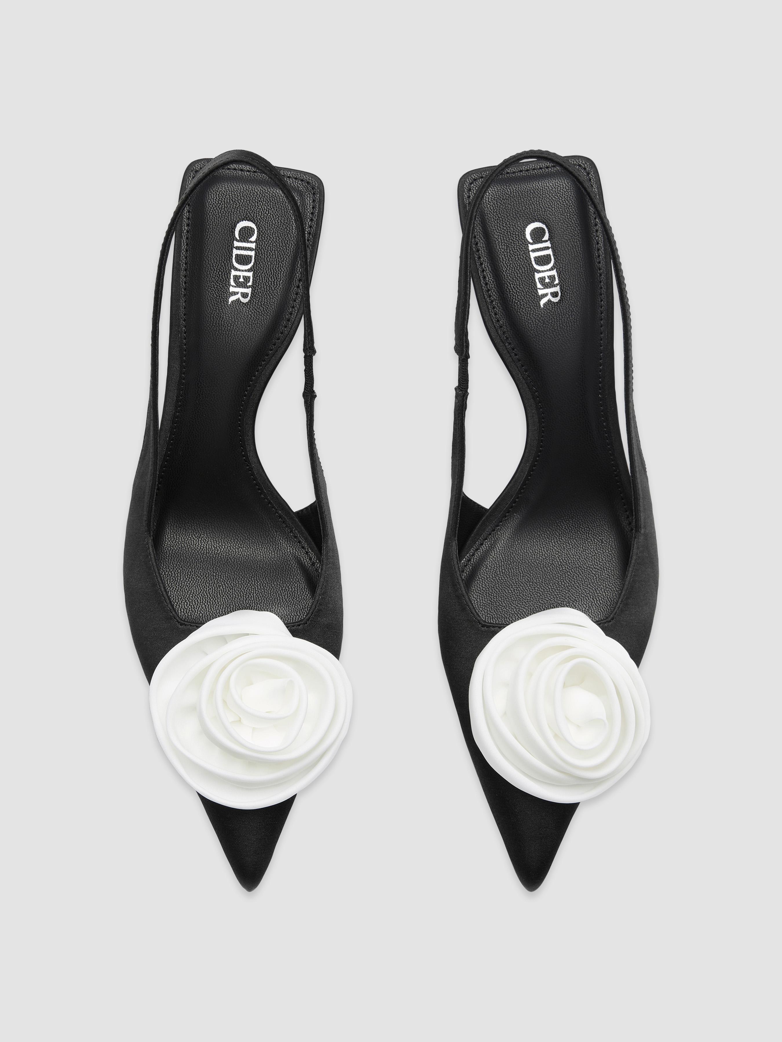 ROSE SATIN SLINGBACK HEELS by CIDER