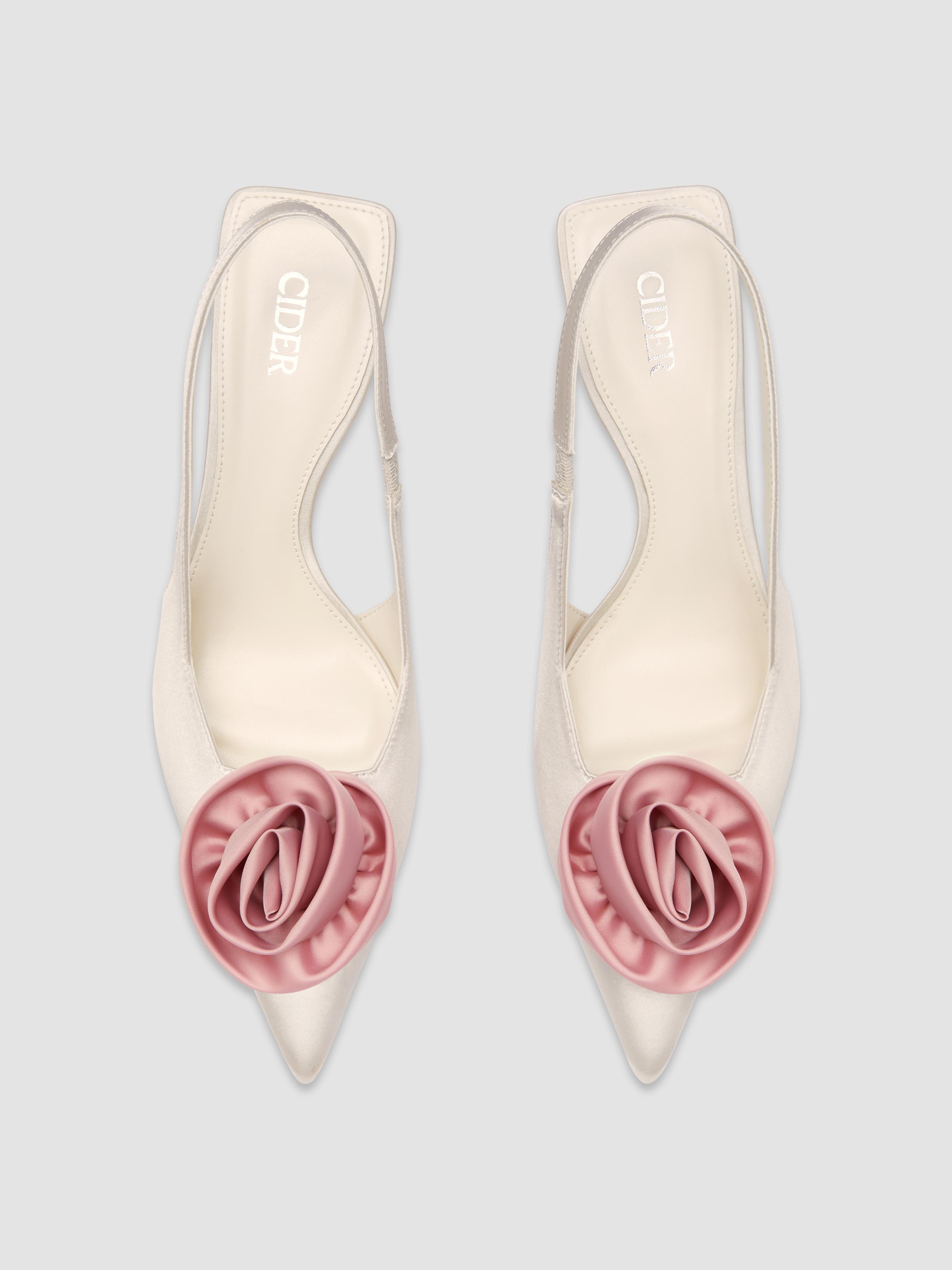 ROSE SATIN SLINGBACK HEELS by CIDER