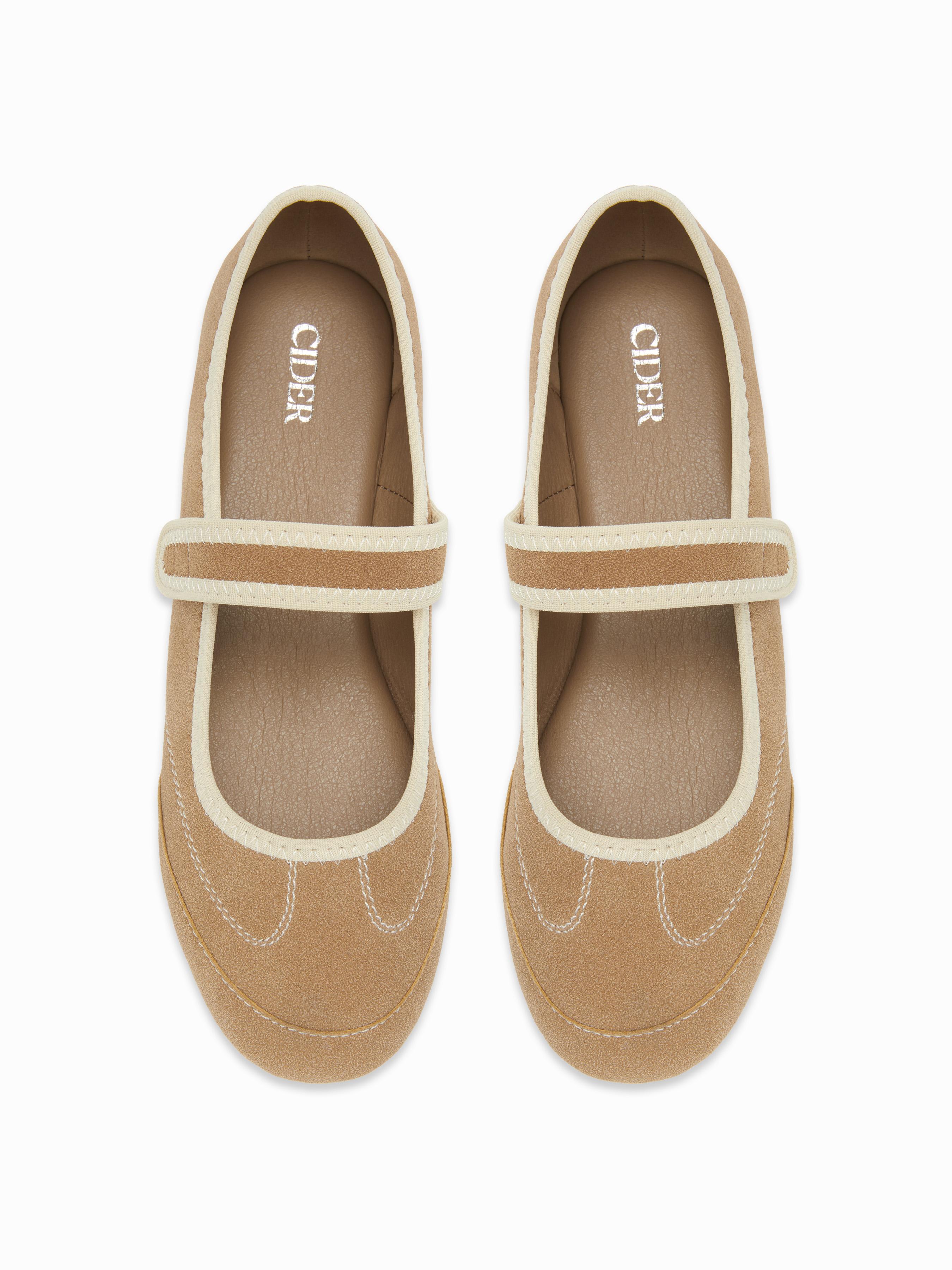 ROUND TOE FAUX SUEDE FLATS by CIDER