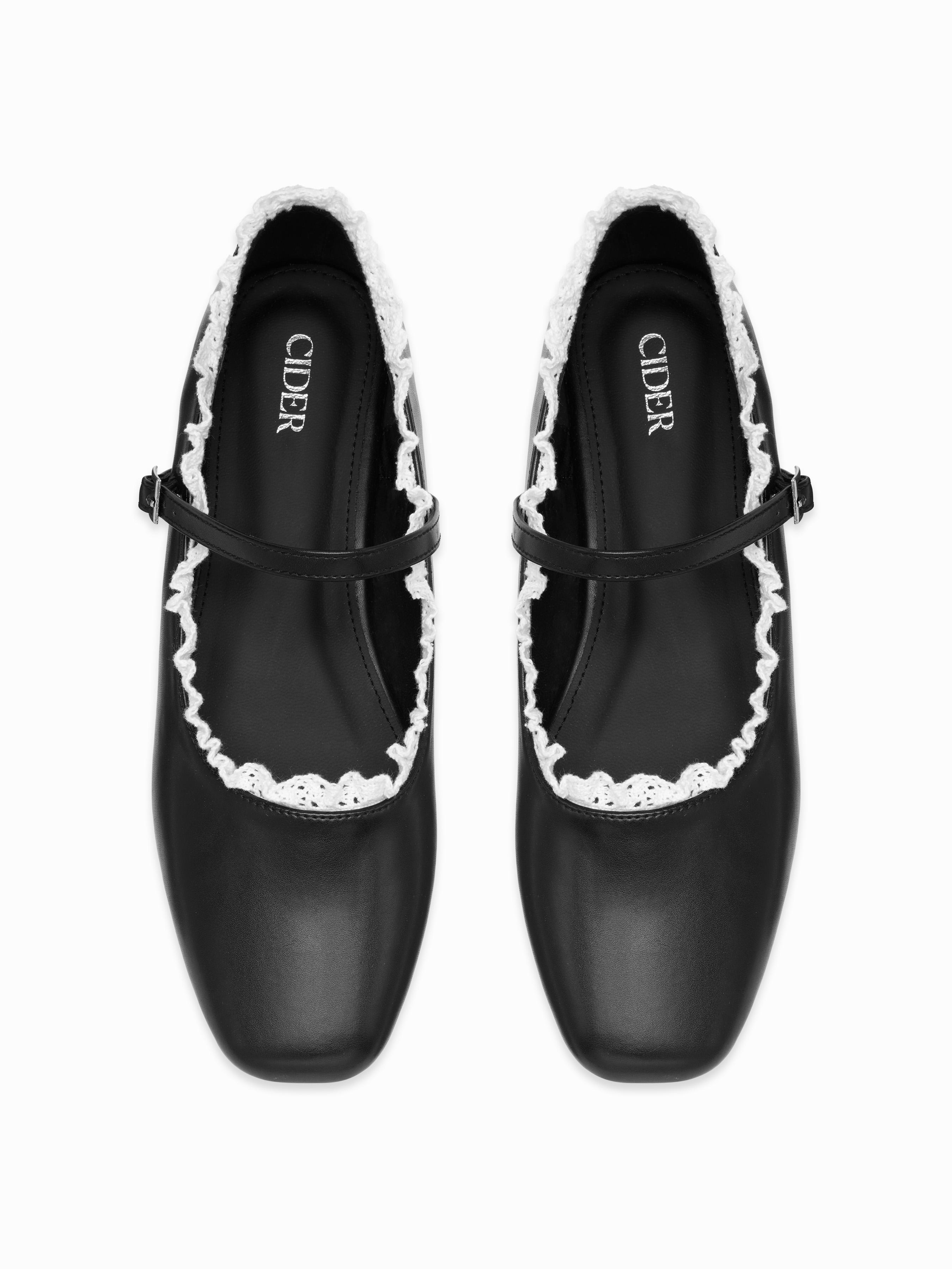 ROUND TOE LACE MARY JANES by CIDER