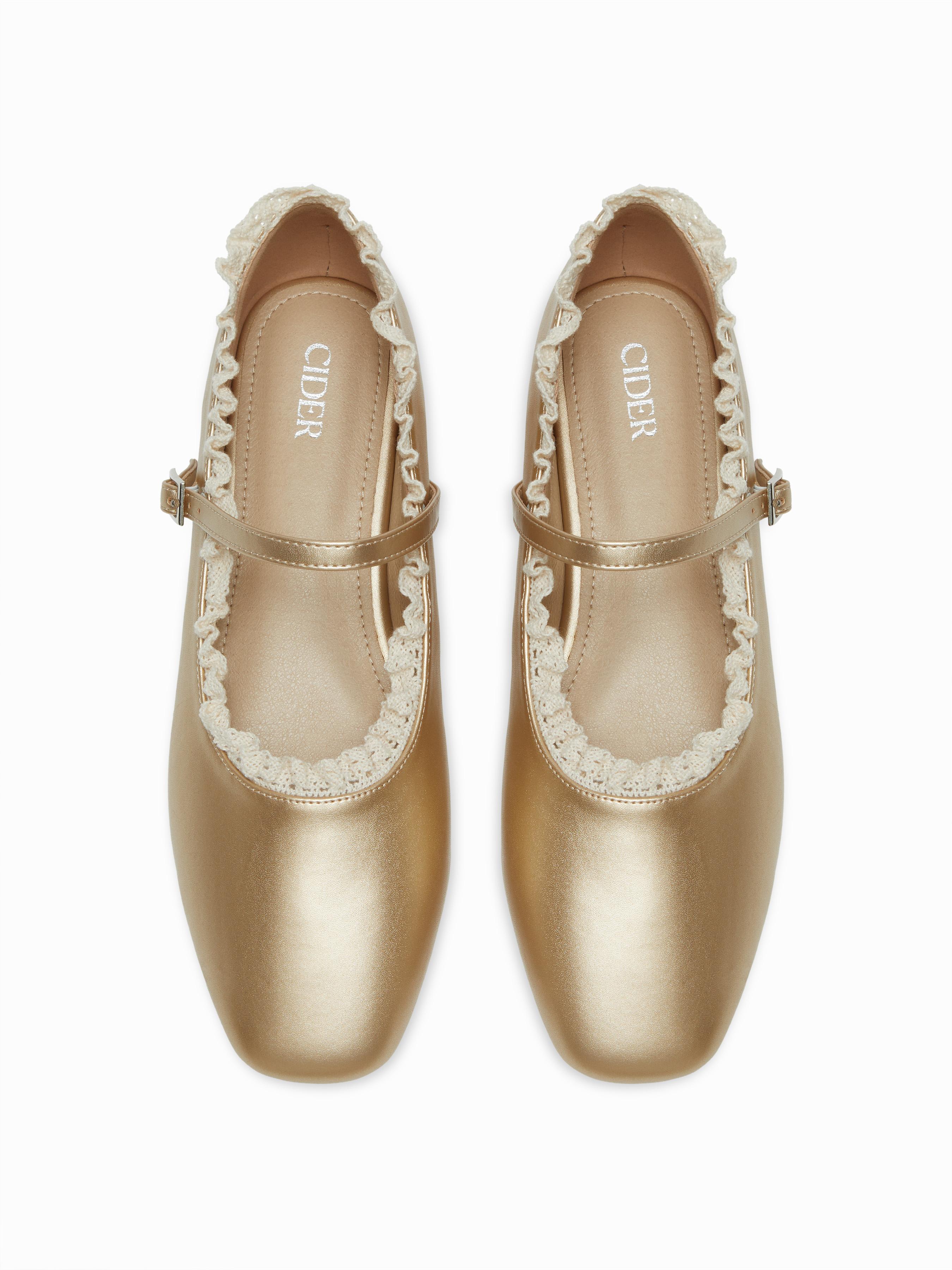 ROUND TOE LACE MARY JANES by CIDER
