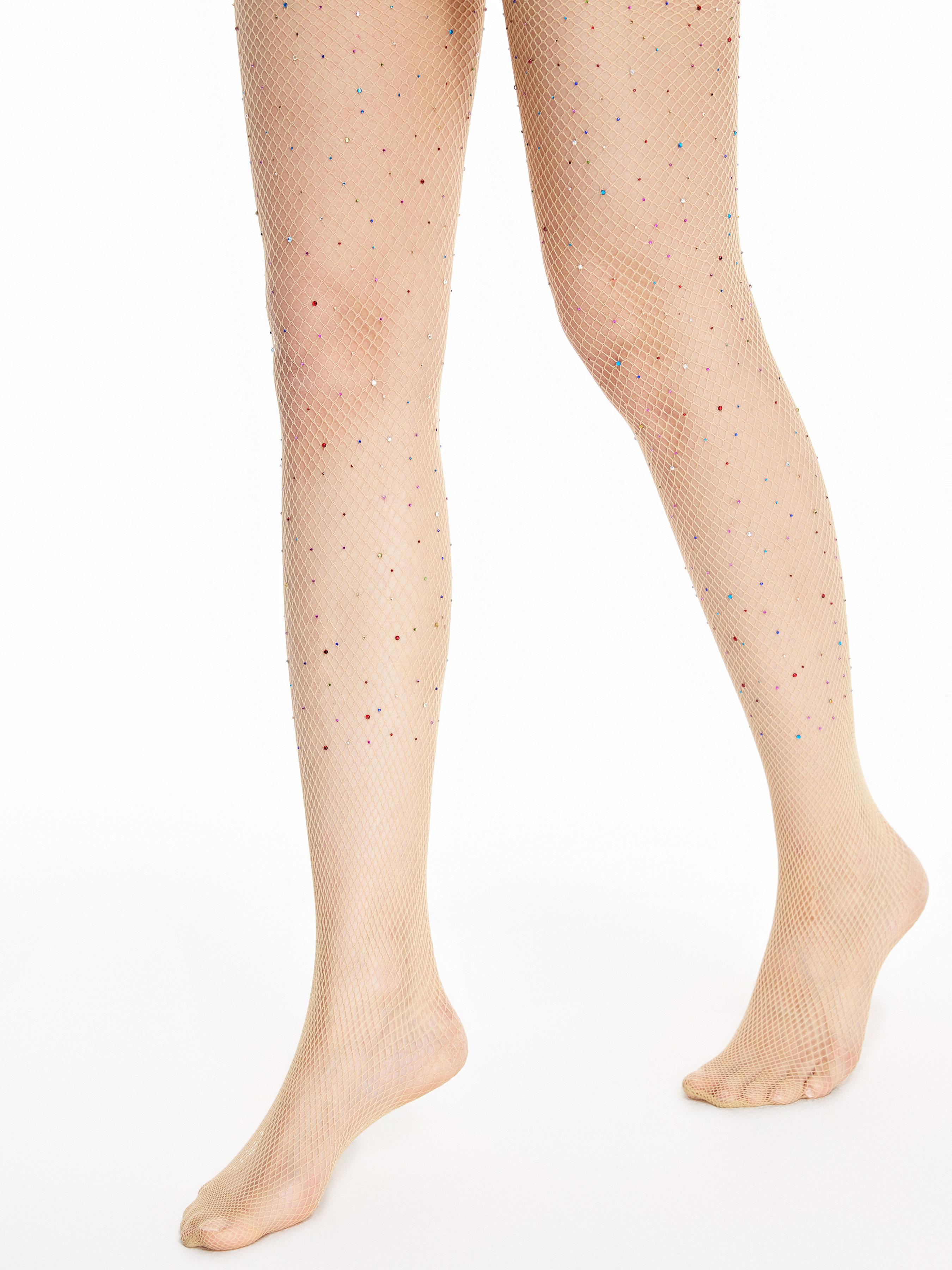 Rhinestone Decor Fishnet Tights by CIDER