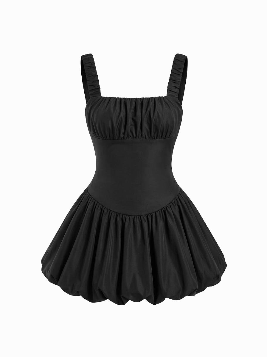 Ruched Square Neck Smock Mini Dress by CIDER