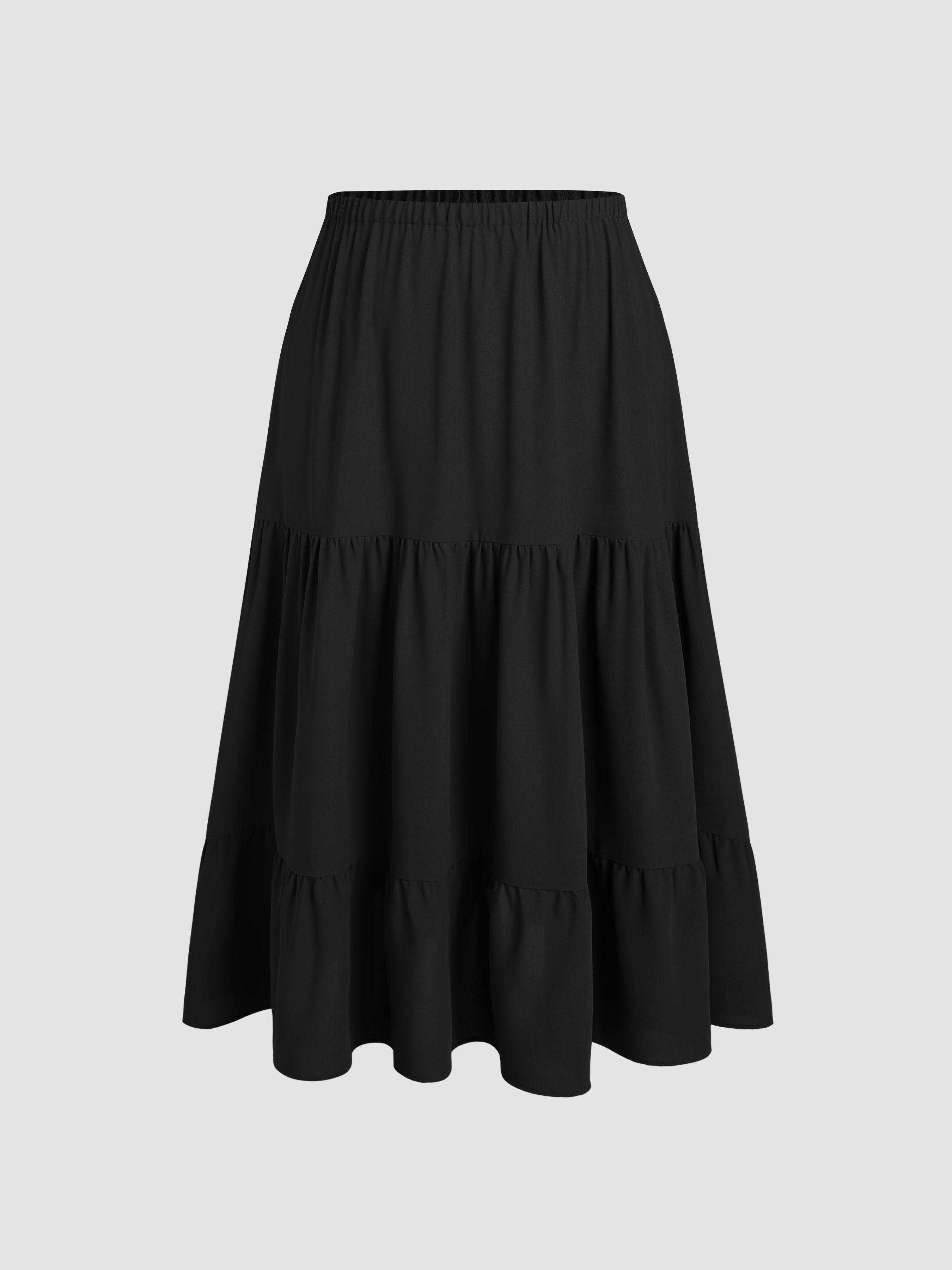 Ruffle Elastic Waist Maxi Skirt Curve & Plus by CIDER
